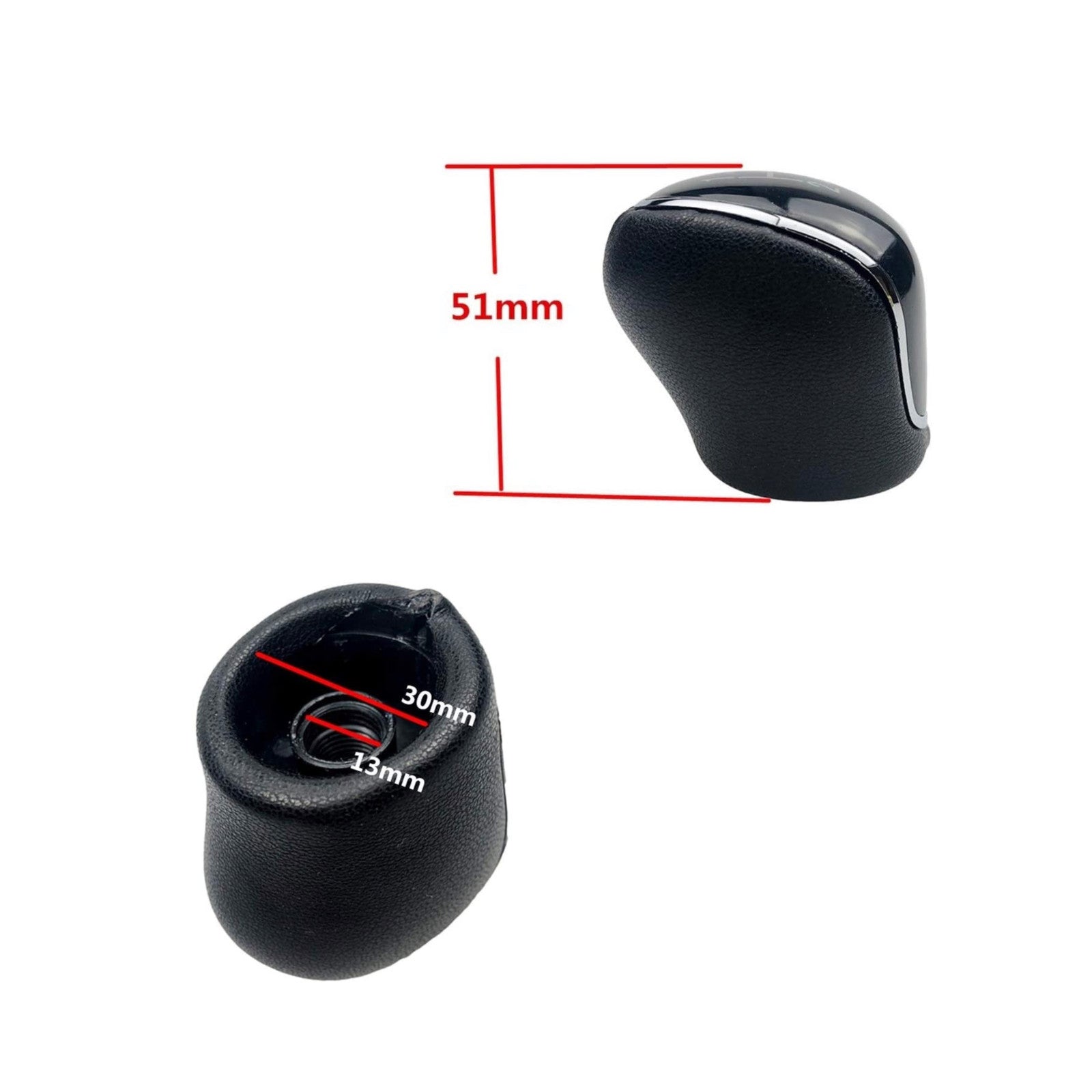 Pomello Leva Cambio Manuale 6 Marce e Retromarcia Compatibile con Ford C Max Focus Kuga con Impugnatura in Materiale Similpelle e Rifiniture Cromate