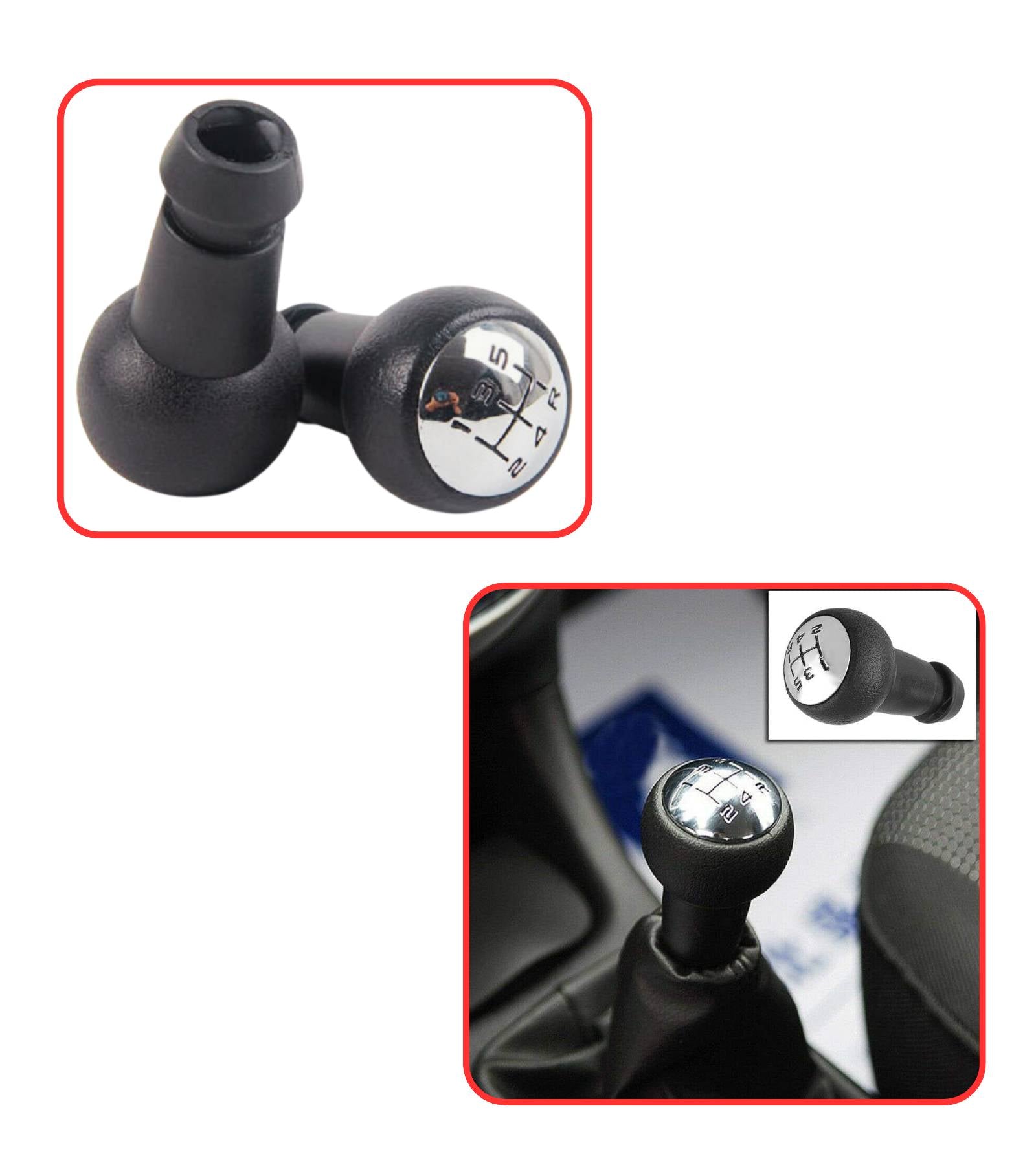 Pomello Leva Cambio Manuale 5 marce e Adattatore compatibile con Peugeot 106 206 306 2008 3008 e Citroen C2 C3 C4 C5 Saxo Xsara Picasso Berlingo