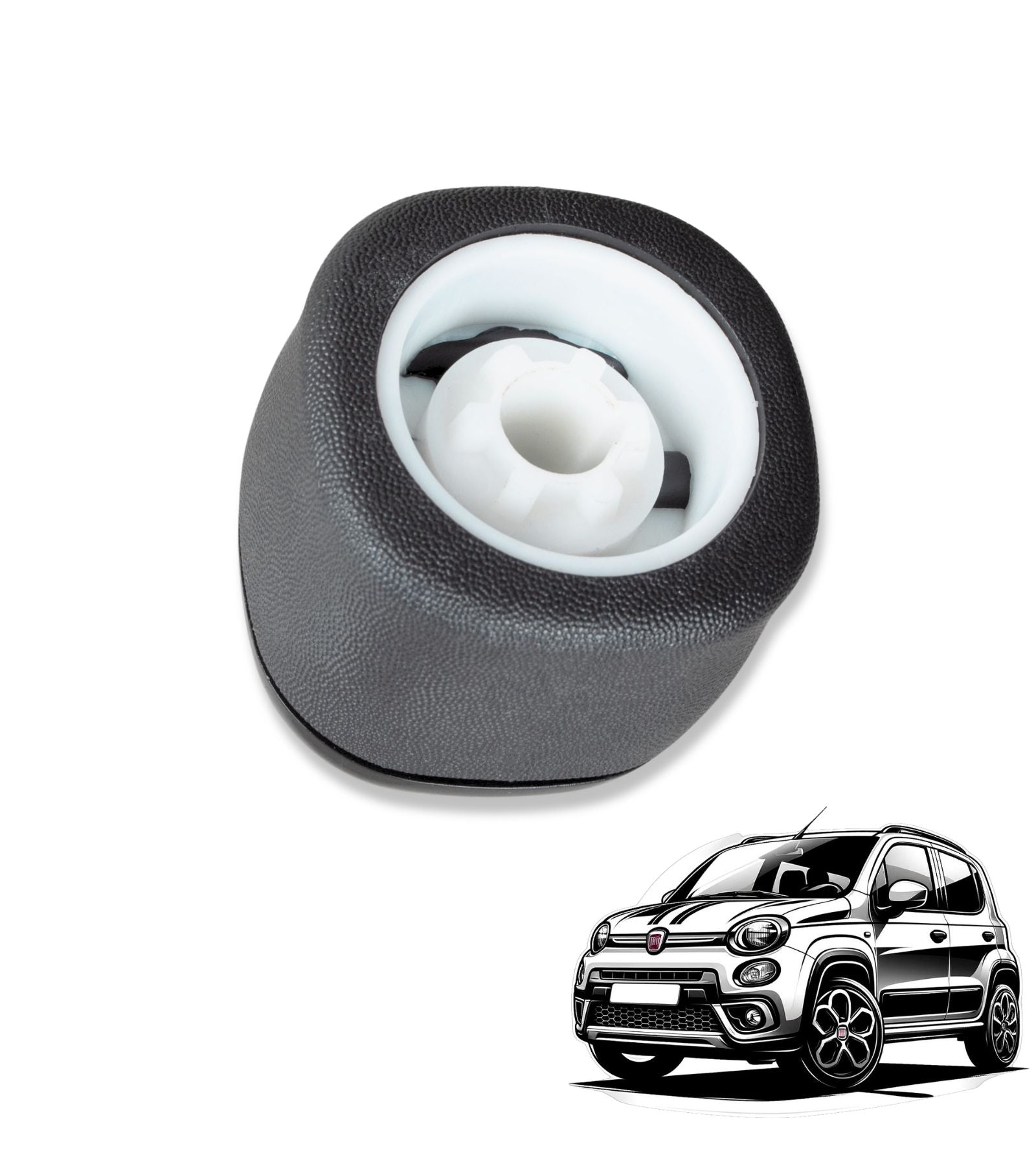Pomello Leva Cambio 5 Marce Nero, Compatibile con Fiat Panda 319 dal 2012 Terza Generazione Codice OEM 502942700