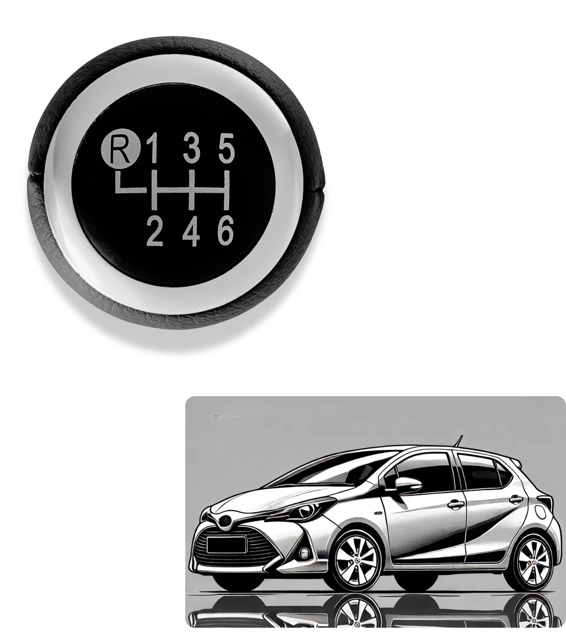 Pomello 6 marce per Leva Cambio Compatibile con Toyota Yaris Avensis Rav4 Auris