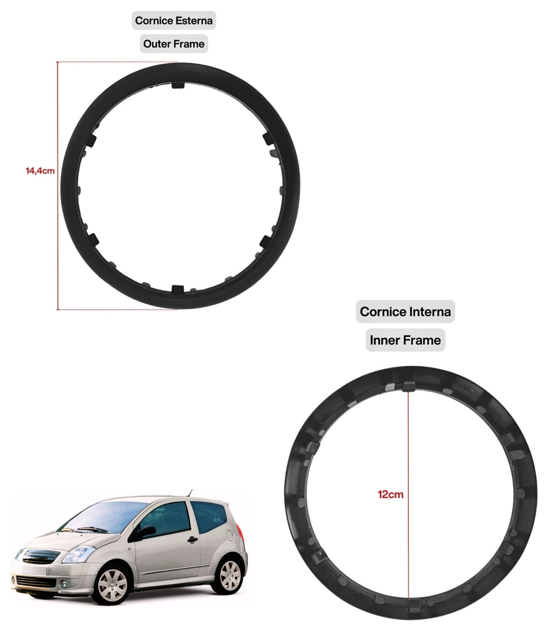 Kit Pomello 5 Marce. Cuffia, Ghiera, Cornice Esterna Nera, Compatibile con Citroen C2 2003-2010, con Adattatore in Plastica, OEM 2403CV, 1606400280, 7589T8, 7589V0