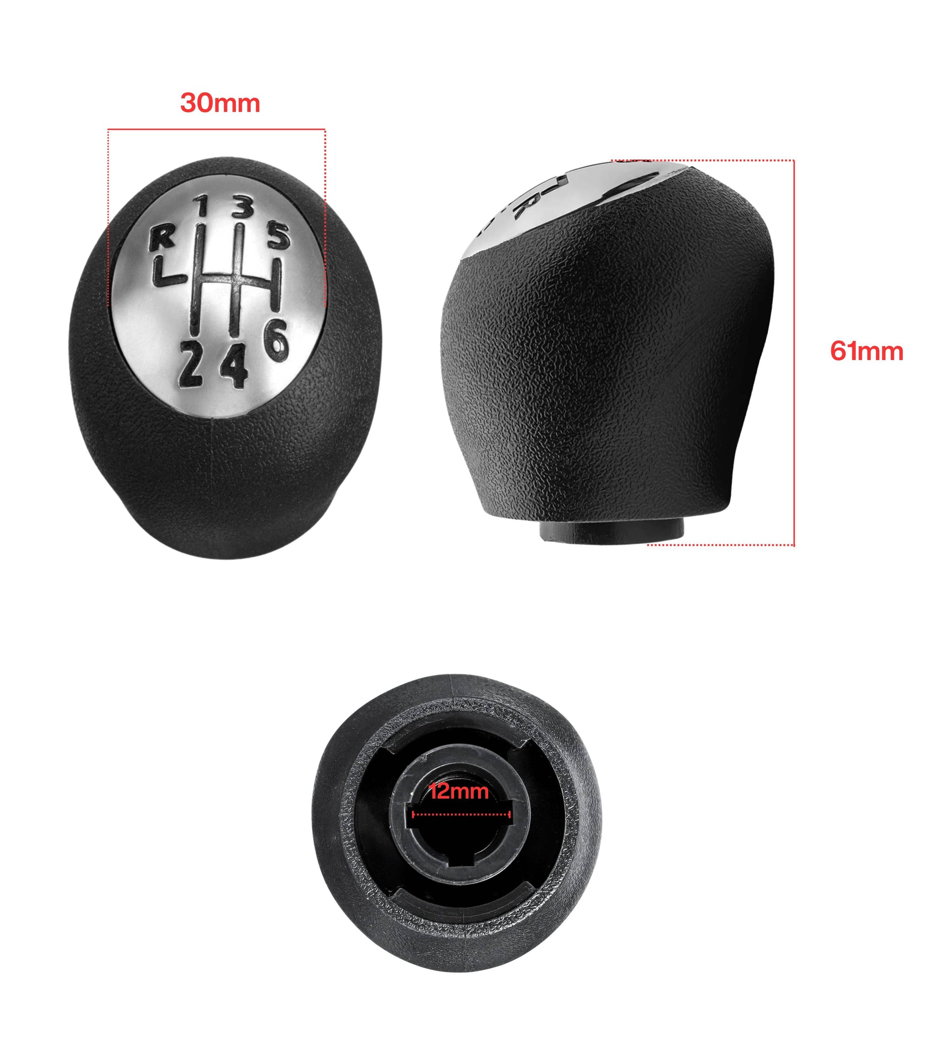 Pomello Plastica 6 Marce e Molla per Cambio Compatibile con Renault Megane Scenic Dacia Duster