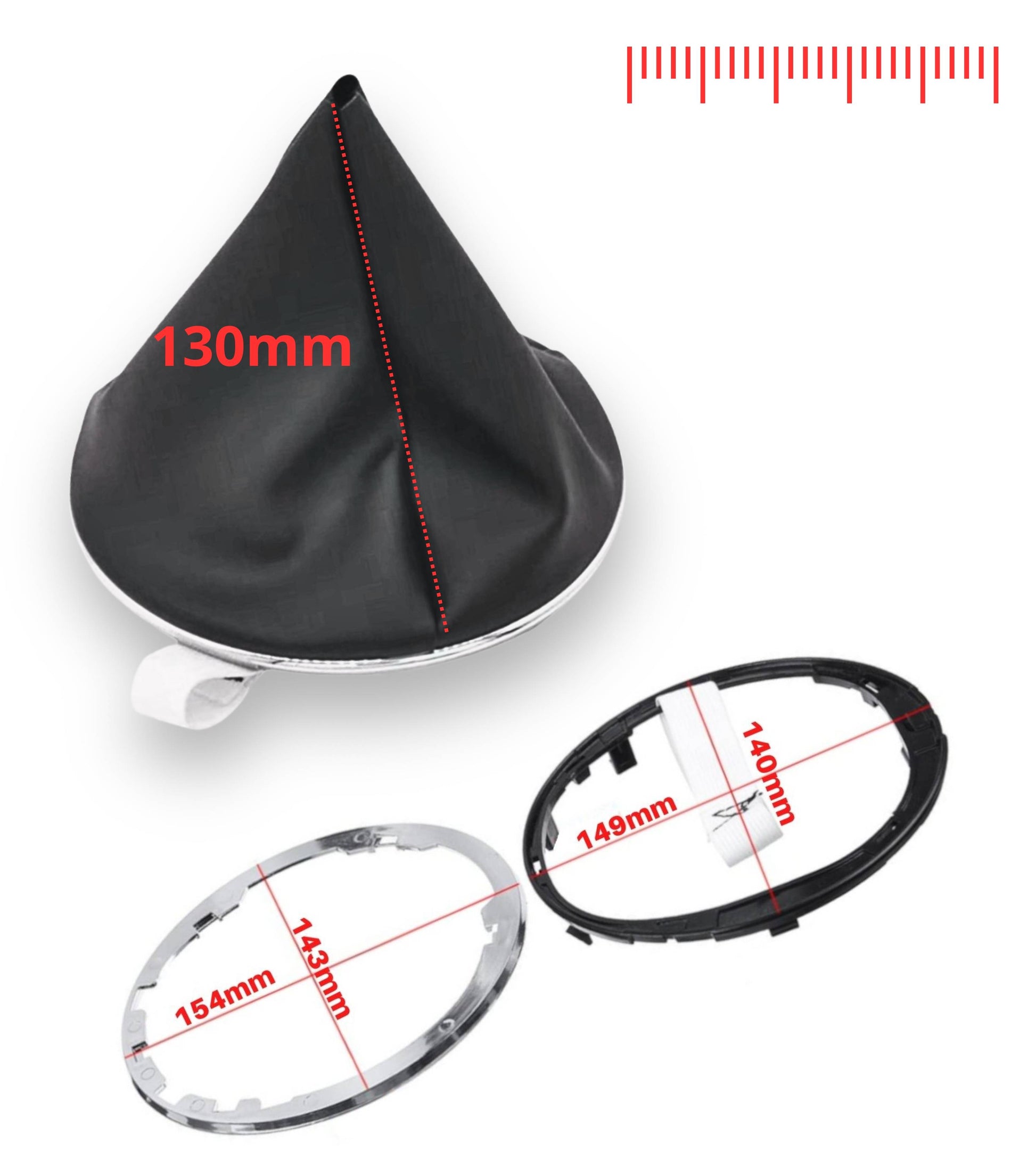 Kit Pomello 5 Marce e Cuffia Compatibile con Fiat 500 500C 2007-2018 Pomello Colore Argento Silver