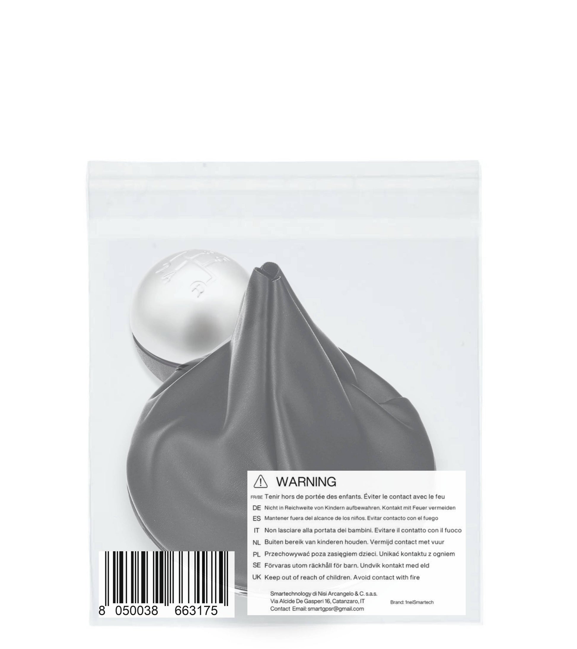 Kit Pomello 5 Marce e Cuffia Compatibile con Fiat 500 500C 2007-2018 Pomello Colore Argento Silver