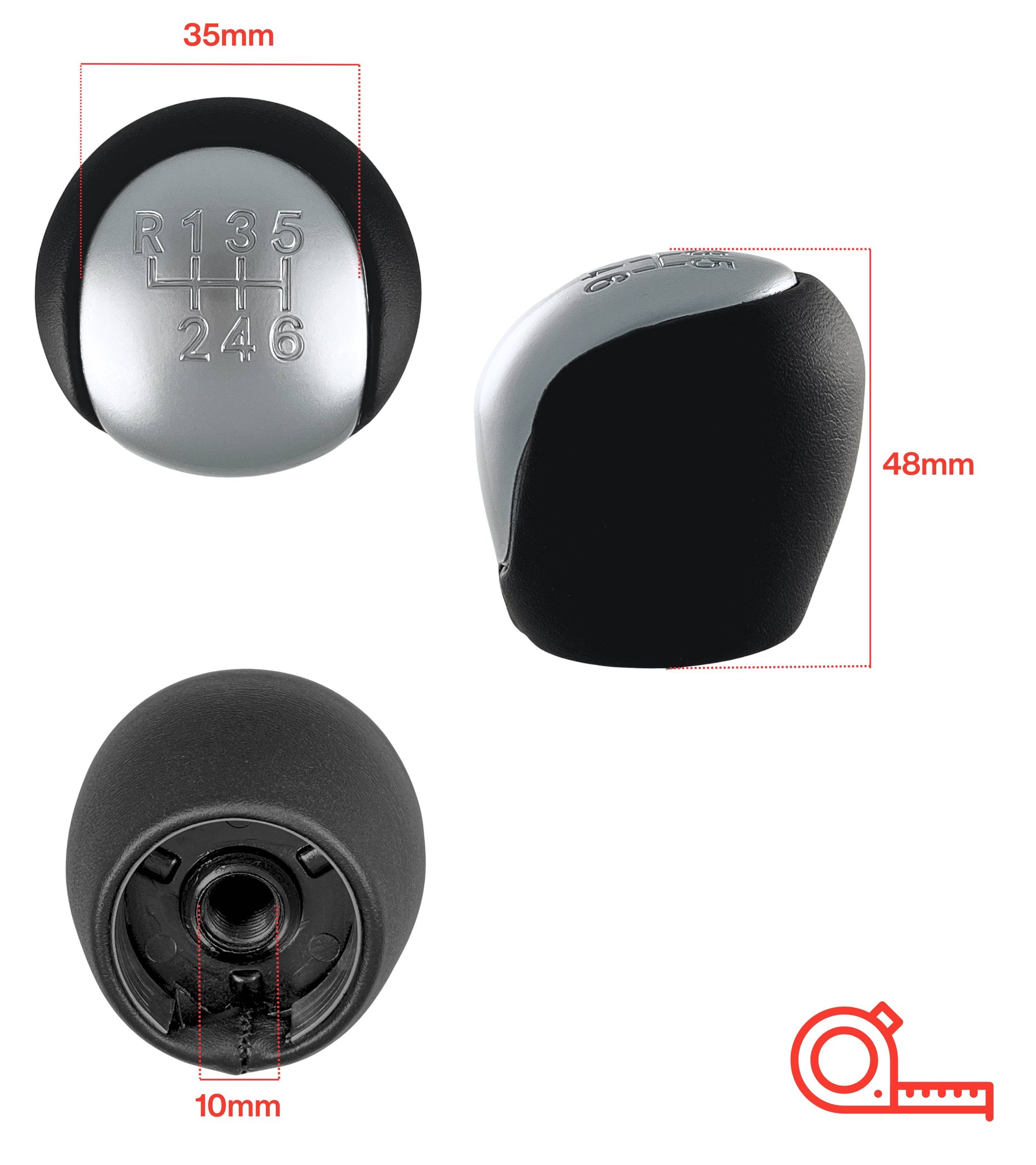 Pomello 6 Marce Compatibile con Hyundai IX35 2010-2015 I30 2007-2012