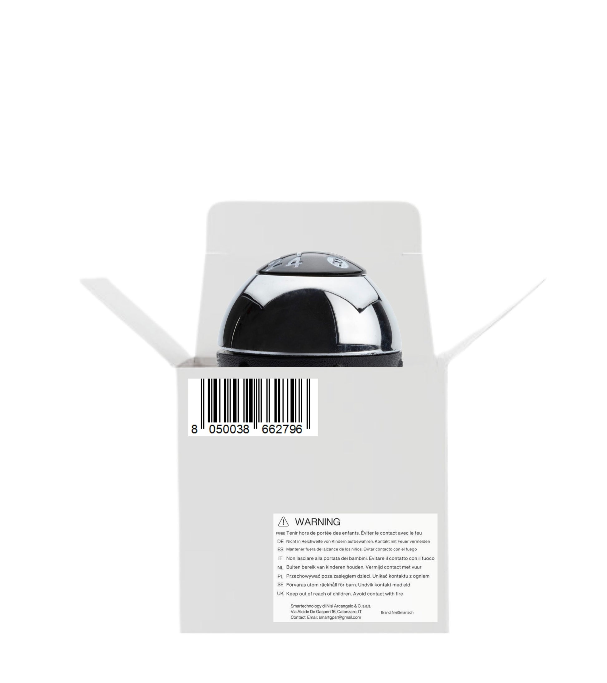 Pomello Leva Cambio 5 Marce Compatibile con Fiat 500 (312) e 500C 2007–2018 Colore Argento Lucido, OEM 55344048