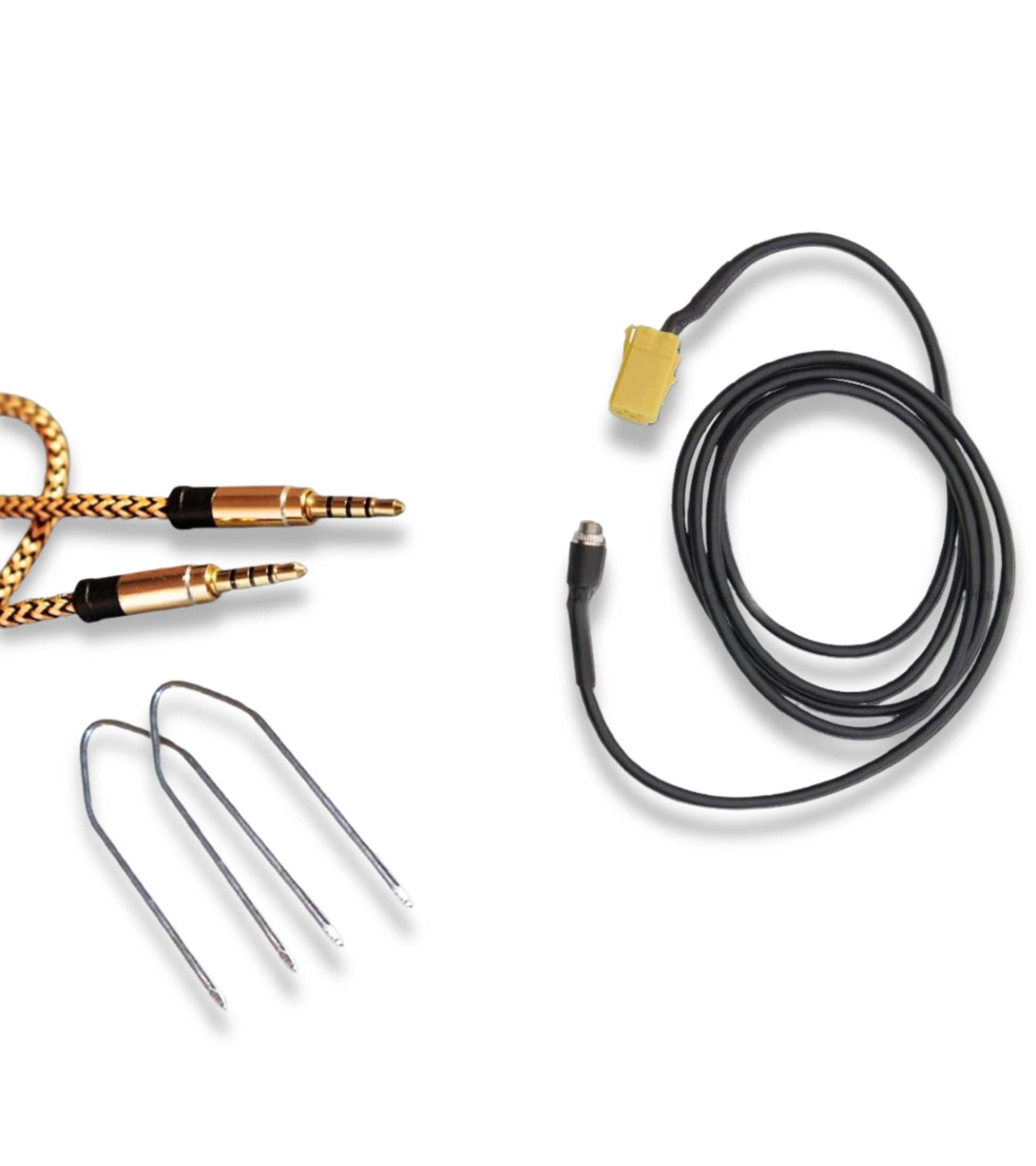 Cavo Aux per Autoradio Blaupunkt Compatibile con Fiat Lancia, Jack Femmina e Kit Estrazione + Cavo Nylon Besync Colore Oro (Gold)