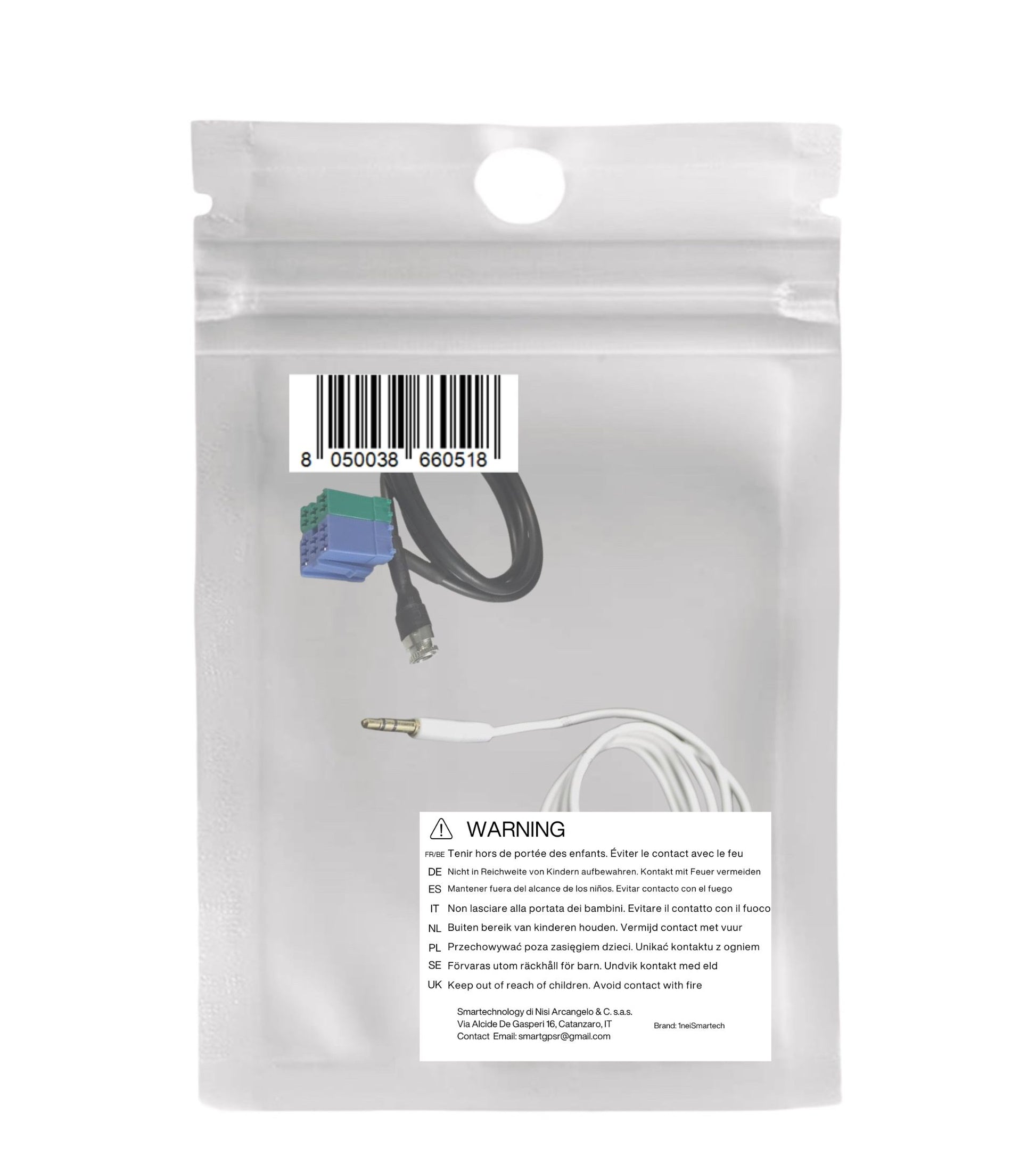 Kit Cavo Aux Jack Femmina Fiat Bravo + Cavo Audio Rivestito In Gomma Connettori Dorati Alluminio (Bianco) Per Fiat Bravo Produzione Dal 2007 Radio Visteon Jack Mp3 Smartphone Iphone