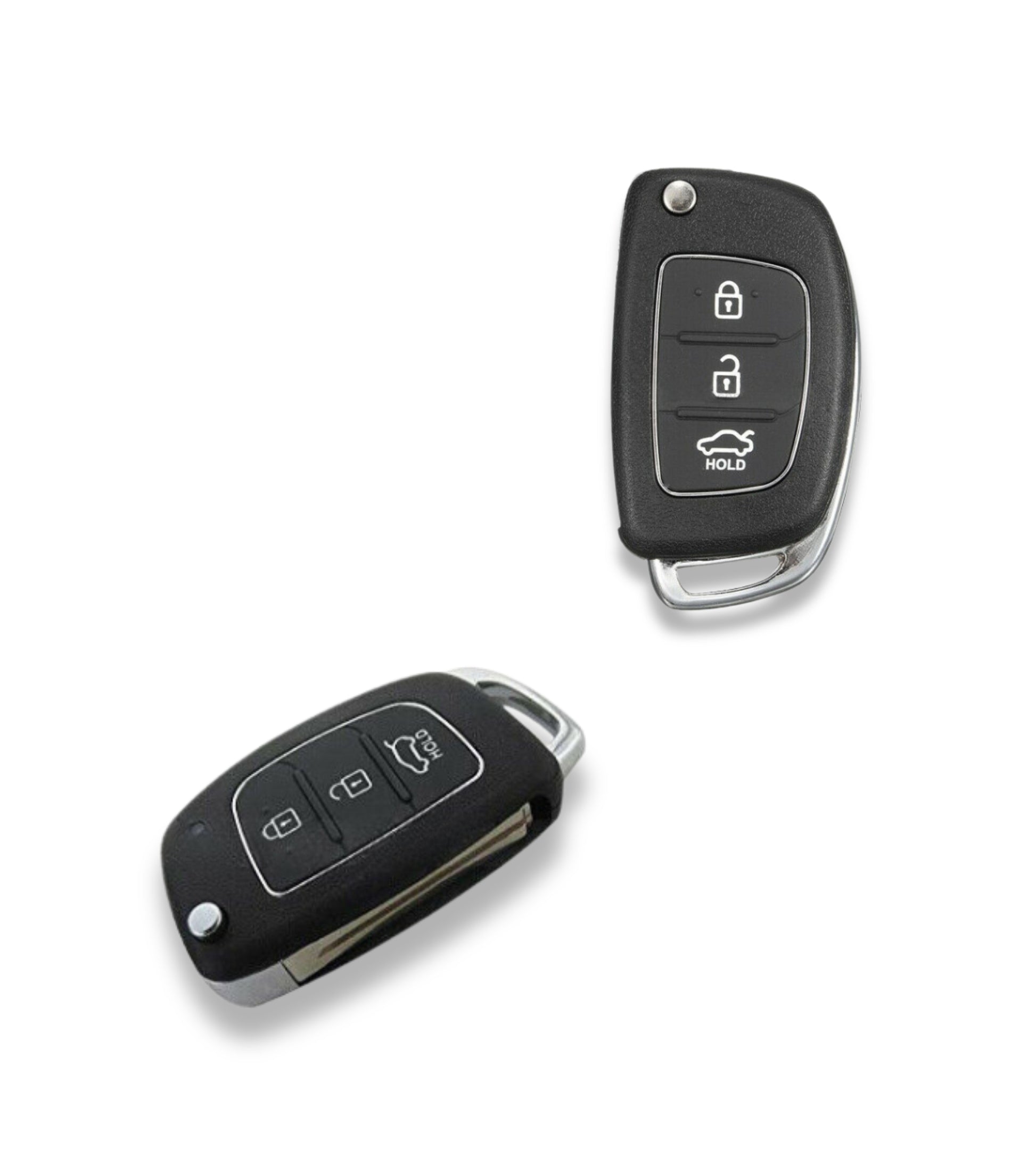 Scocca Guscio e Lama per Chiave Telecomando 3 Tasti Compatibile con Hyundai I20 I30 I40 Ix20 Ix35 Ix45 Ix55 Tucson Santa Fe Elantra Accent Tasto Hold e Slot Batteria