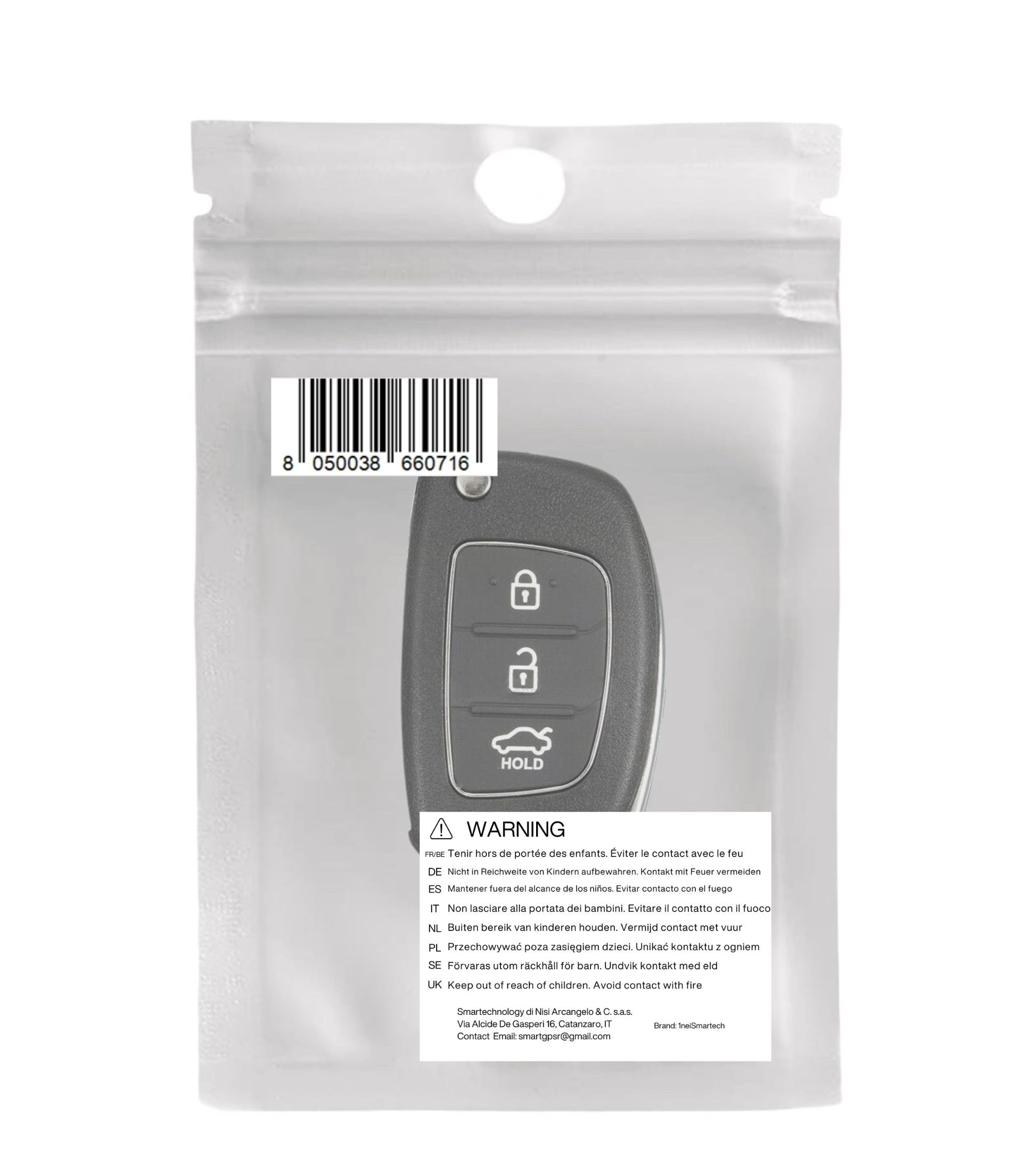 Scocca Guscio e Lama per Chiave Telecomando 3 Tasti Compatibile con Hyundai I20 I30 I40 Ix20 Ix35 Ix45 Ix55 Tucson Santa Fe Elantra Accent Tasto Hold e Slot Batteria