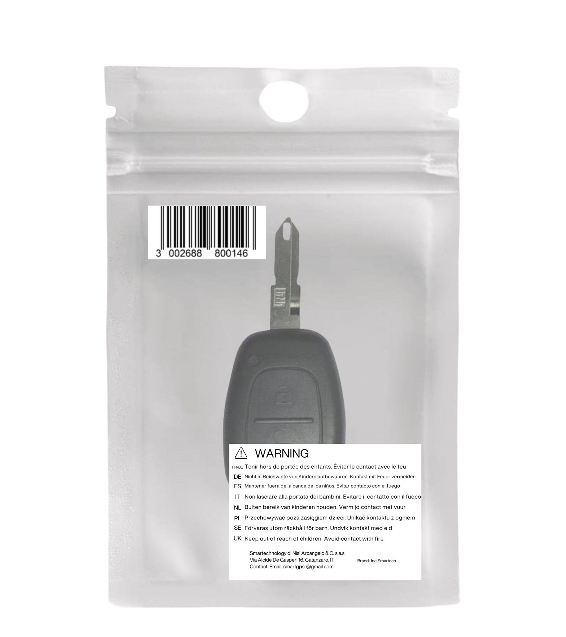 Scocca Guscio e Lama Fissa Chiave 2 Tasti Telecomando Compatibile con Renault Megane Master Twingo Trafic Opel Vivaro