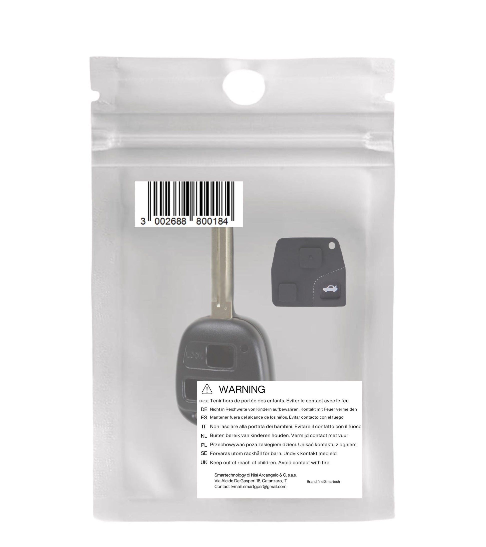 Scocca Guscio Lama e Pad in Gomma Cover per Chiave Telecomando 2 tasti Compatibile con Toyota Corolla Rav4 Celica