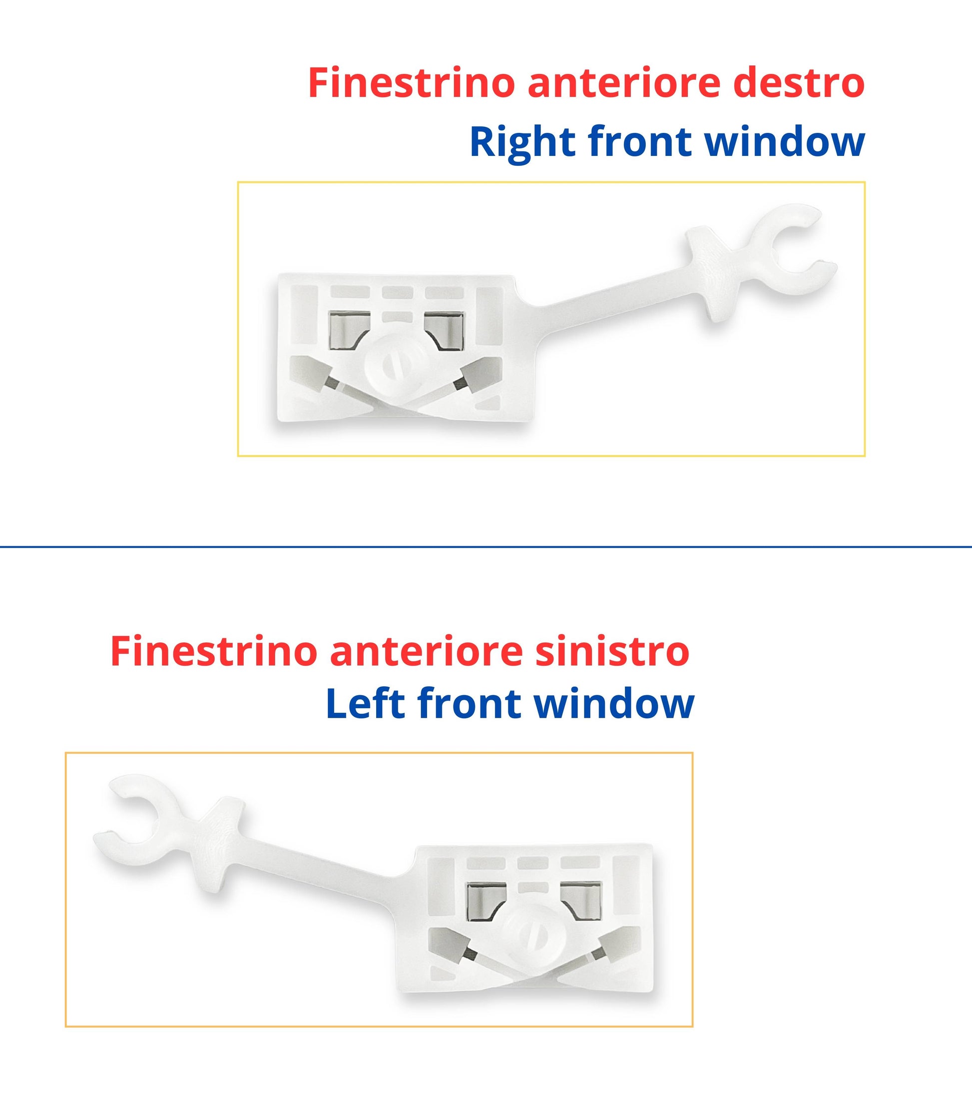 Set 2 Clip Riparazione Regolatore Alzacristalli Finestrino Porta Anteriore, Vetro Parte Destra e Sinistra Compatibile con Alfa Romeo 147 2000–2010
