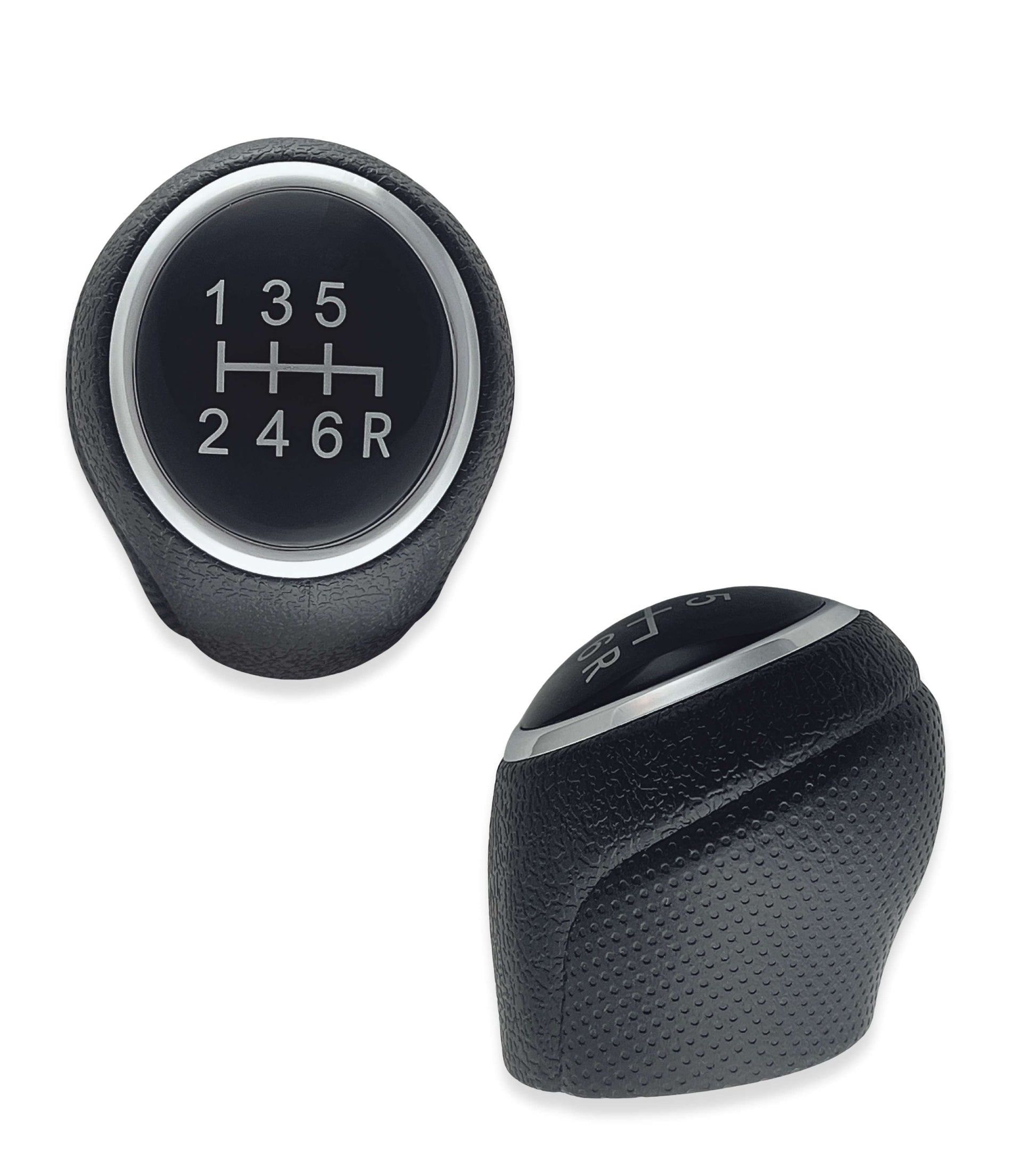 Pomello Leva Cambio 6 Marce Compatibile con Fiat Sedici 2006–2014, Nero con Finiture Argento, Retromarcia a Destra, Filettatura Integrata