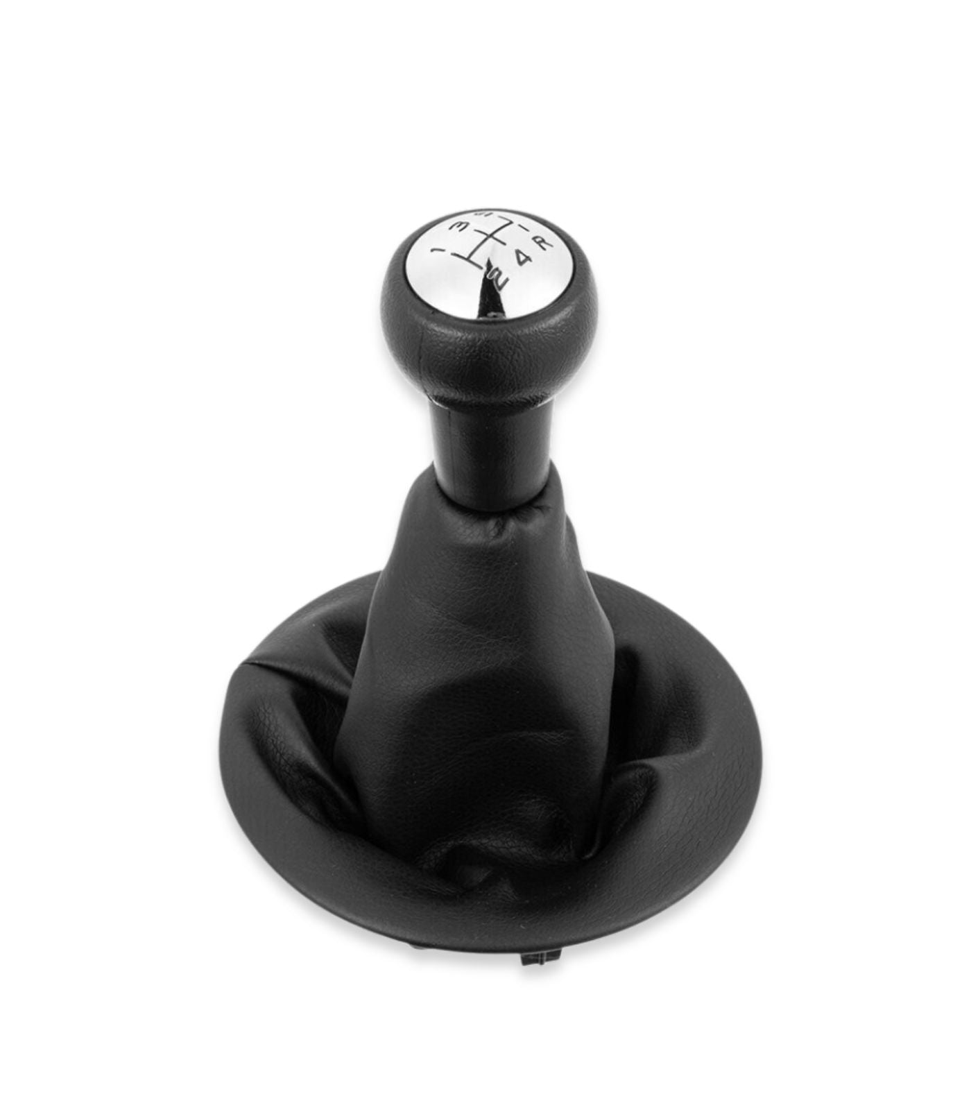 Set Pomello e Cuffia Similpelle Nera con Ghiera per Leva Cambio Compatibile con Citroen Berlingo III dal 2008 Peugeot Partner dal 2008