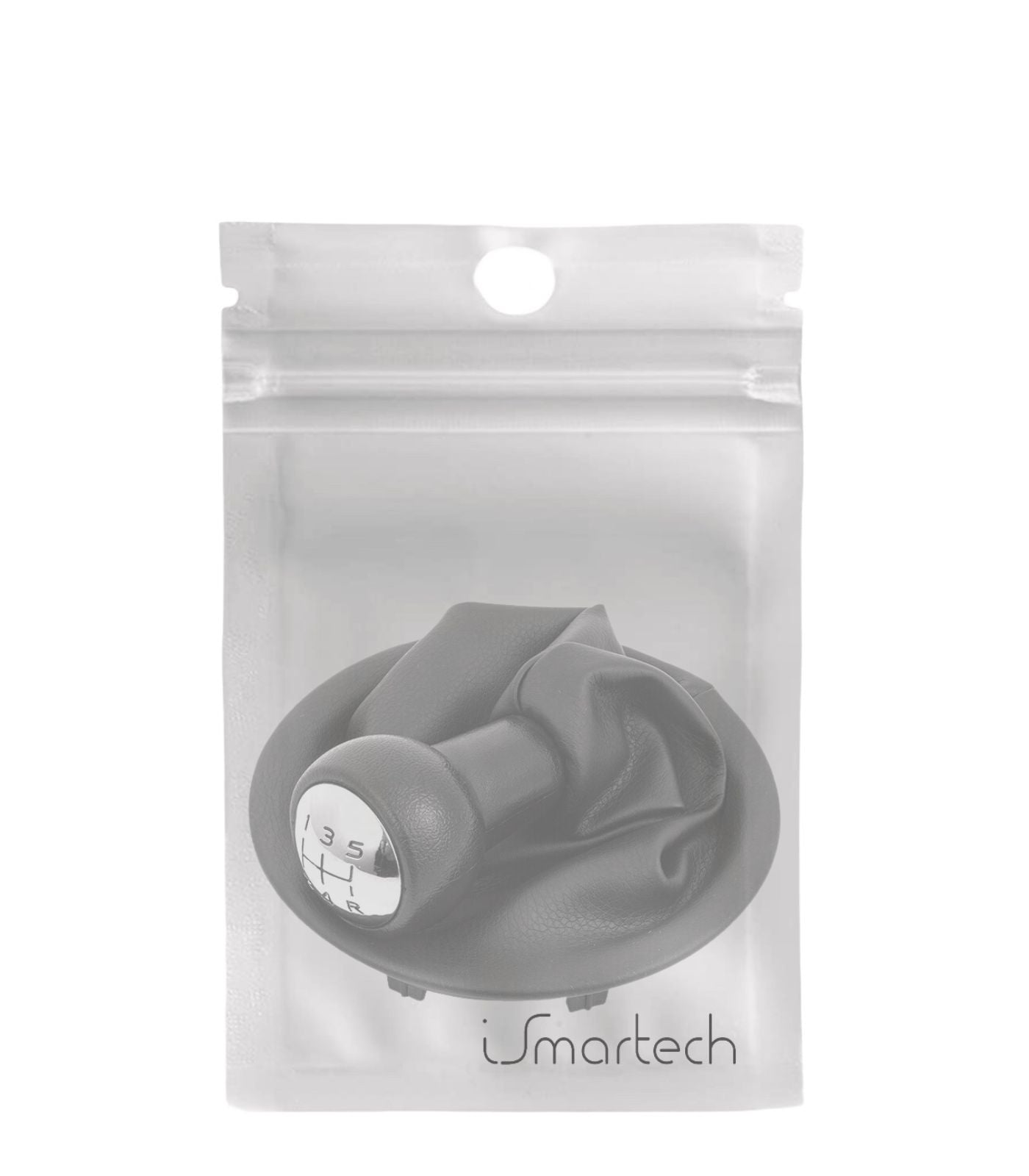 Set Pomello e Cuffia Similpelle Nera con Ghiera per Leva Cambio Compatibile con Citroen Berlingo III dal 2008 Peugeot Partner dal 2008