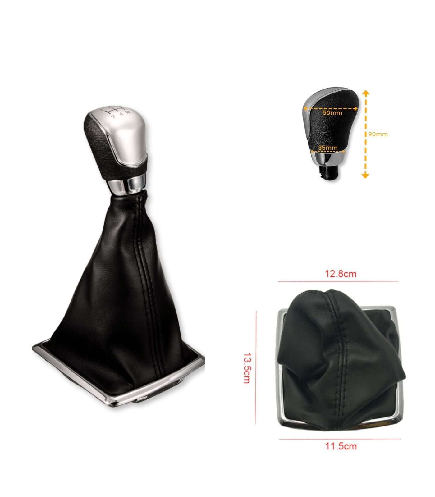 Set Compatibile con Ford Focus MK2 2004-2007 Pomello Cambio Manuale 5 marce e Cuffia small frame