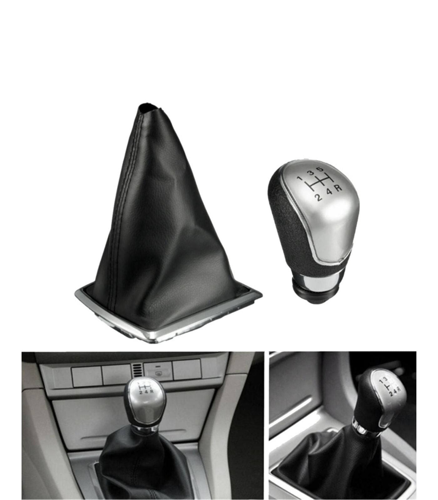 Set Compatibile con Ford Focus MK2 2004-2007 Pomello Cambio Manuale 5 marce e Cuffia small frame