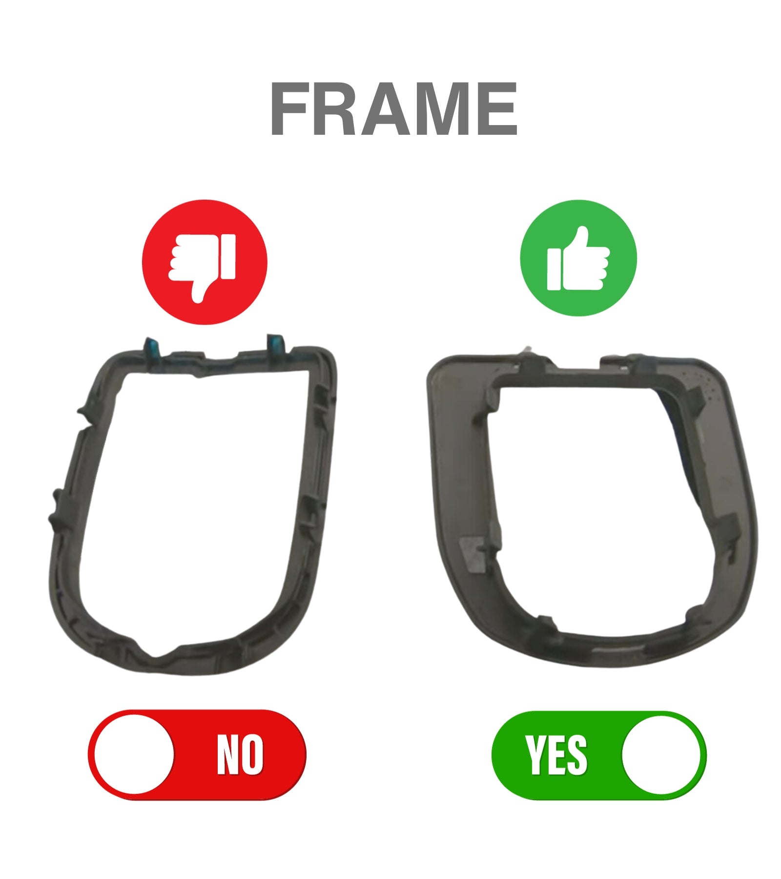 Set Pomello Cuffia Telaio e adattatore Compatibile con Peugeot 207