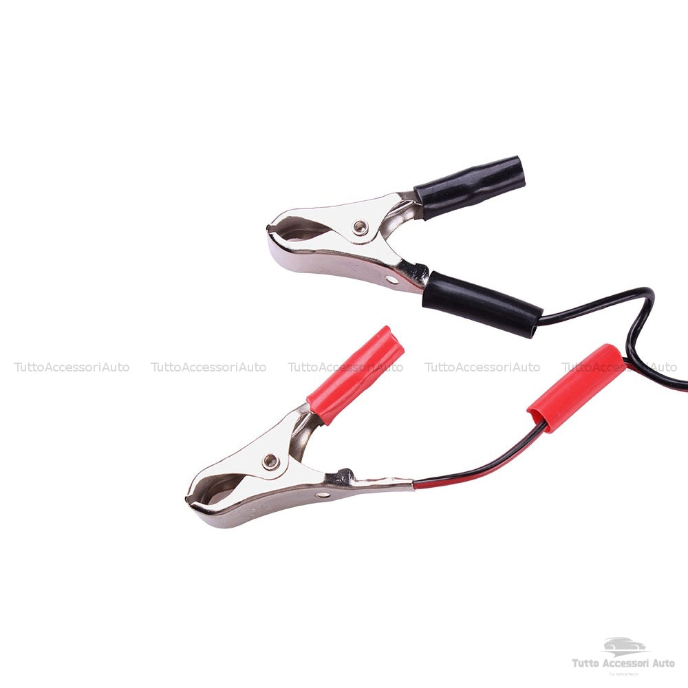 Tester per Batteria Auto Da12 V con Display 6 Luci Led e Alternatore Digitale Dispositivo Multi Funzione con Morsetti per Auto e Moto