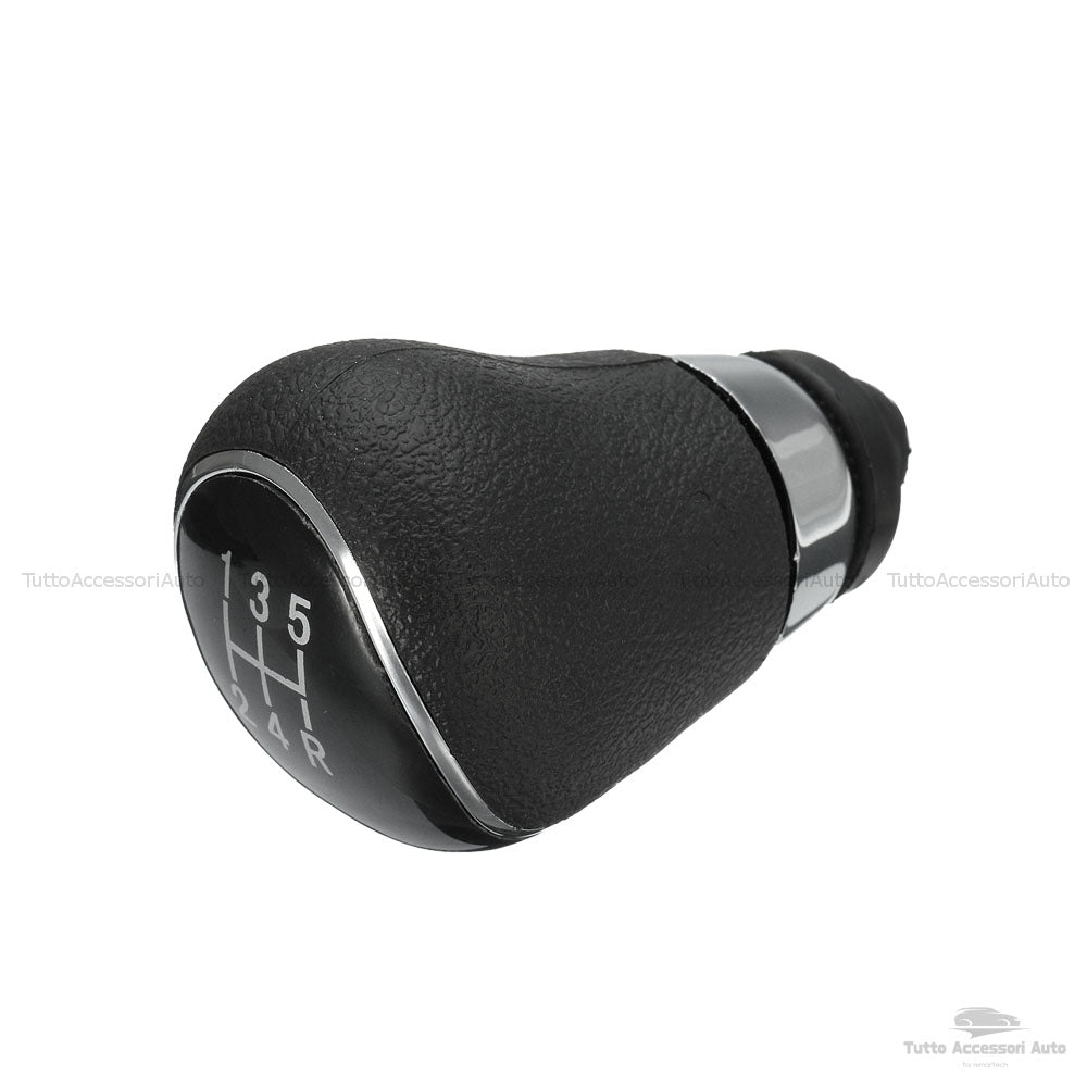 Pomello Leva Cambio Manuale 5 Marce E Retromarcia Ricambio Compatibile Auto Colore Nero Pomello Cromato Con Rifiniture Cromate E Rivestimento Materiale Abs Installazione Plug & Play