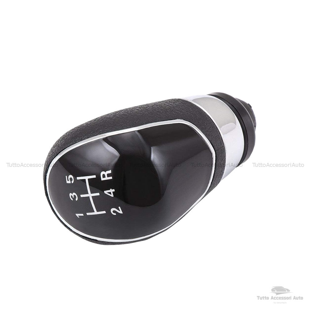Pomello Leva Cambio Manuale 5 Marce E Retromarcia Ricambio Compatibile Auto Colore Nero Pomello Cromato Con Rifiniture Cromate E Rivestimento Materiale Abs Installazione Plug & Play