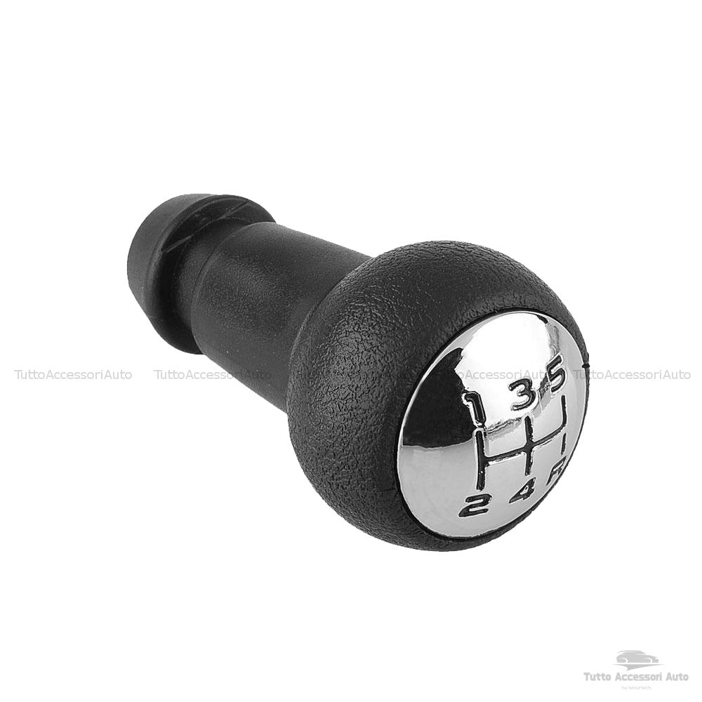 5 Speed Car Gear Shift Knob And Reverse For Cars Black And Silver With Chrome Dustproof Finish