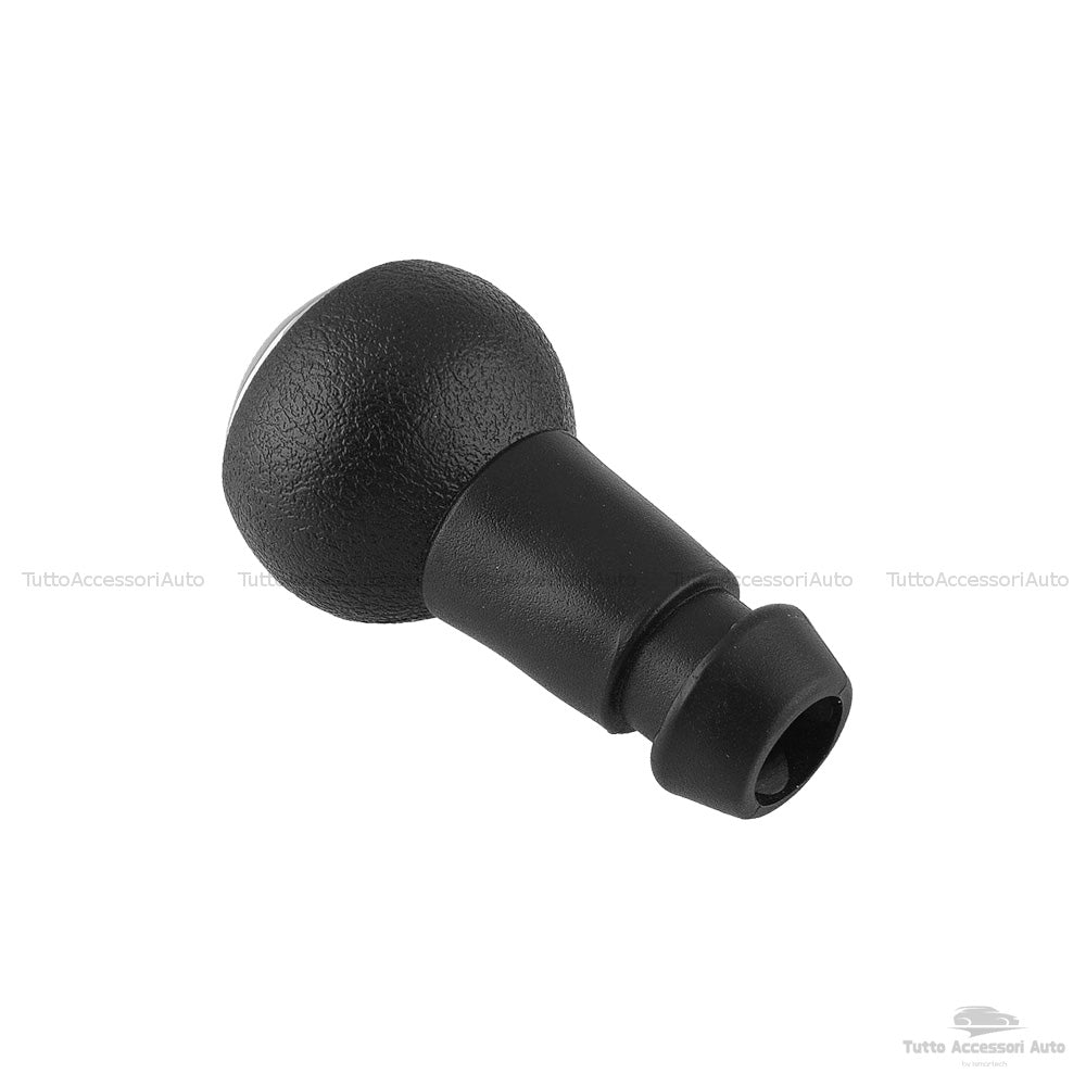 Pomello Leva Cambio Auto 5 Marce e Retromarcia per Autovetture Nero e Argento con Rifiniture Chrome Antipolvere
