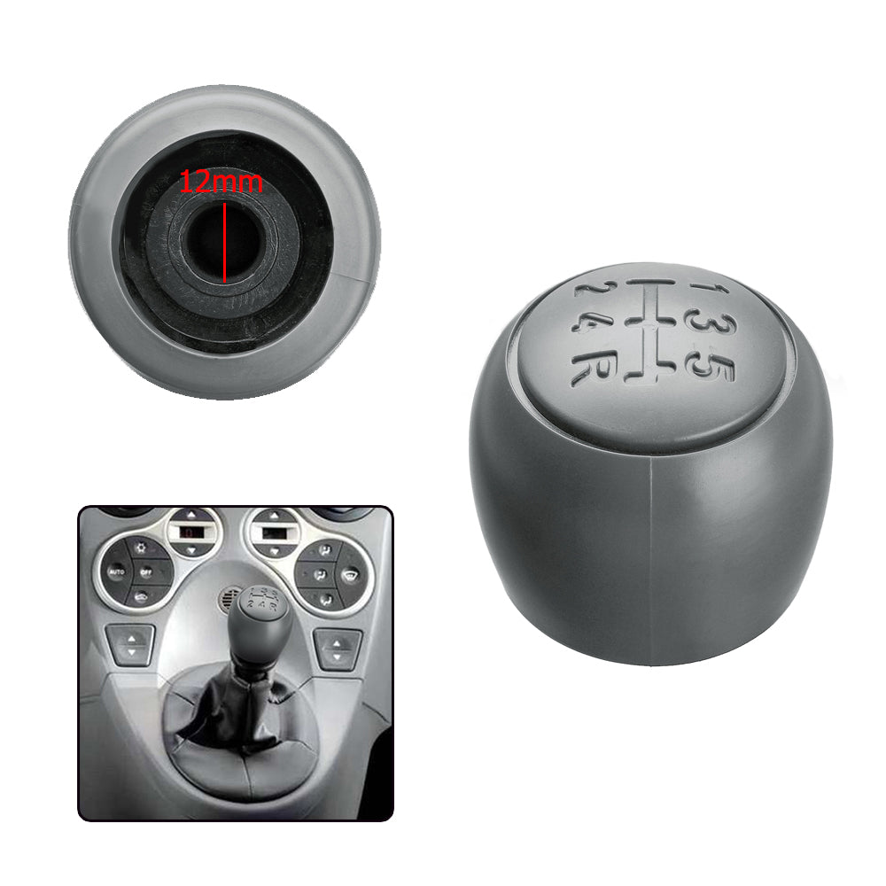 Pomello Leva Cambio 5 Marce Per Auto Fiat 500 500C Panda 2003 2012 (Grigio)