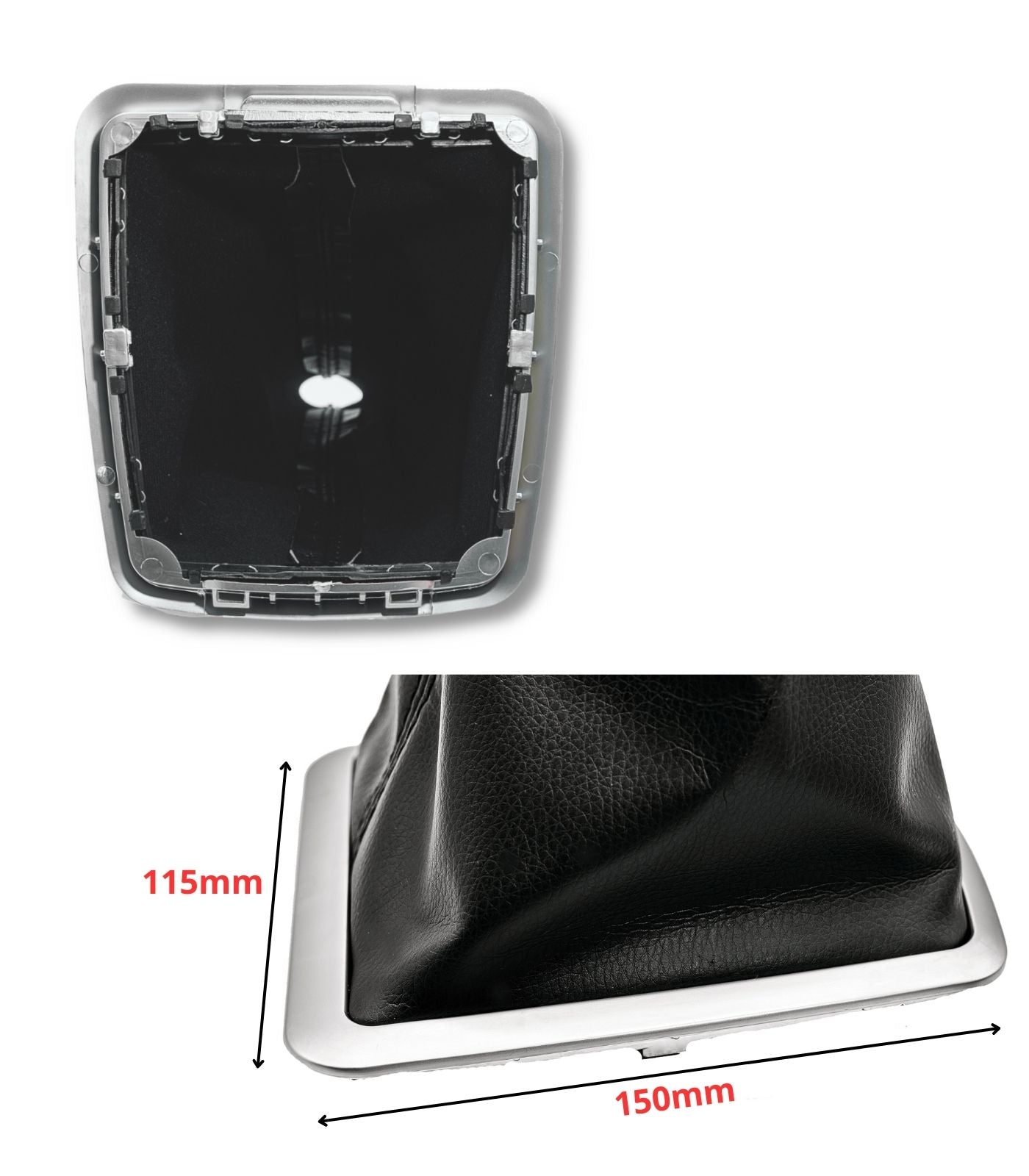 Set Cuffia e Telaio Per Leva Cambio Pomello Compatibile con Ford Focus MK2 MKII 2008-2014 Materiale In Similpelle Colore Nero - Big Frame