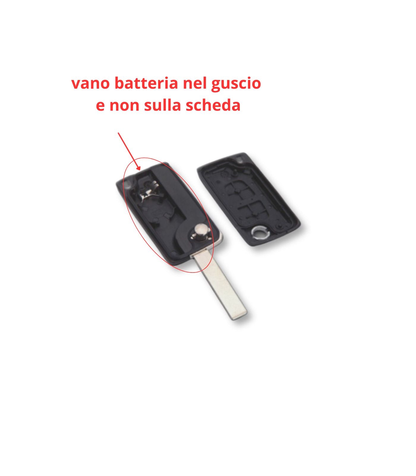 Guscio Scocca Cover e Lama per Chiave Telecomando Auto 2 tasti Compatibile con Peugeot 107 207 307 308 407 408