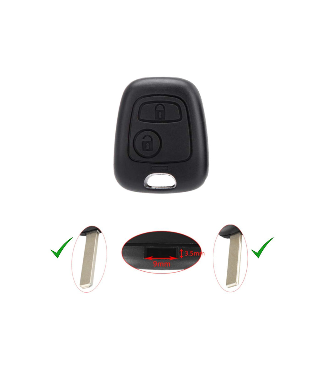 Guscio Cover Scocca per Chiave Telecomando 2 Tasti Compatibile con Toyota Aygo Citroen C1 C2 C3 C4 C5 Peugeot 103 107 206