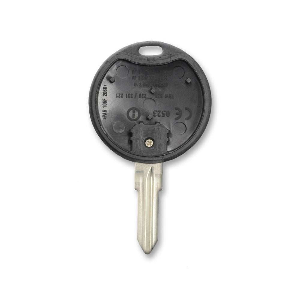 Chiave Guscio Telecomando 3 tasti Compatibile con Smart 450 Fortwo Forfour Frequenza 433 Mhz Chiave Completa di Chip Transponder Lama e Batteria 3V