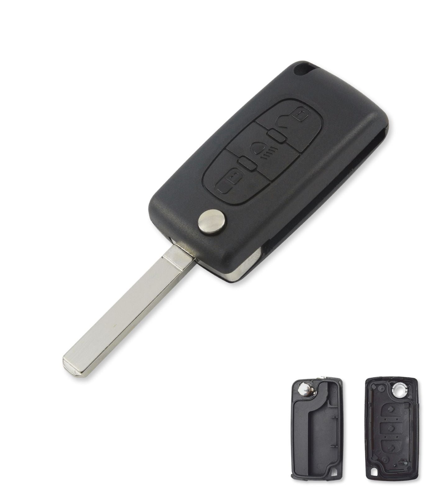 Guscio Lama per Chiave Telecomando 3 Tasti Compatibile con Citroen C2 C3 C4 C5 C6 Xsara Picasso Lama VA2 Vano Batteria CE0523 e Pulsante Faro