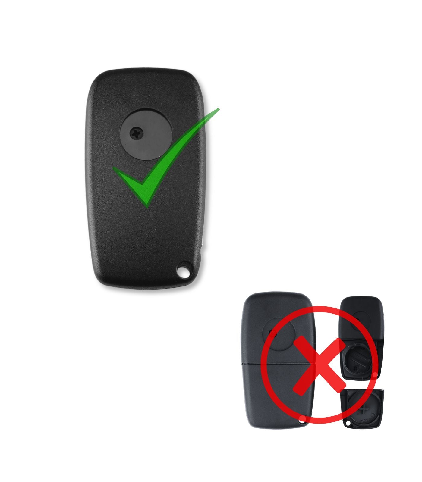 Chiave 3 Tasti per Chiave Telecomando Compatibile con Fiat Punto Evo Ducato Stilo 500 con Lama SIP22 non intercambiabile e Vano Batteria Laterale