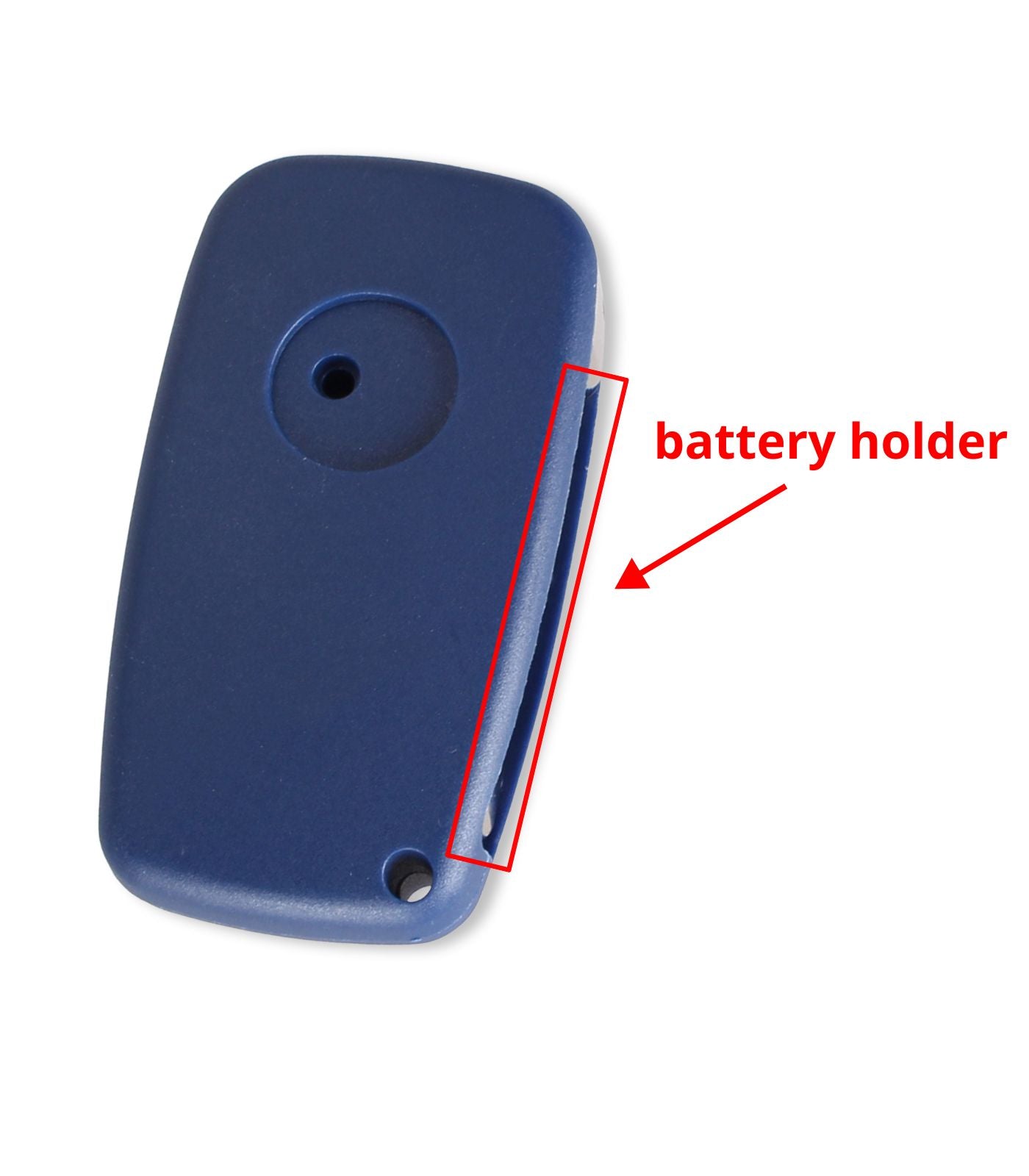 Chiave 3 Tasti per Telecomando Compatibile con Fiat Punto Evo Ducato Stilo 500, Guscio Blu Lama non intercambiabile SIP22 e Vano Batteria Laterale