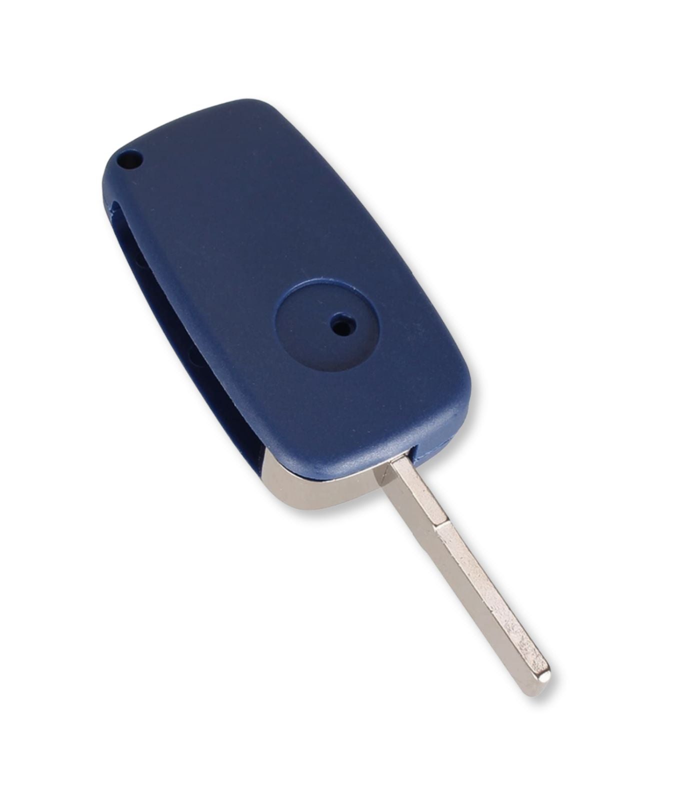 Chiave 3 Tasti per Telecomando Compatibile con Fiat Punto Evo Ducato Stilo 500, Guscio Blu Lama non intercambiabile SIP22 e Vano Batteria Laterale