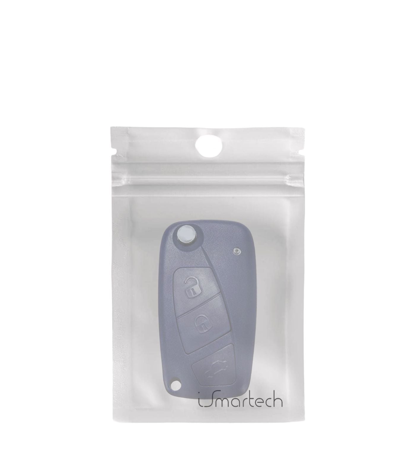 Chiave 3 Tasti per Telecomando Compatibile con Fiat Punto Evo Ducato Stilo 500, Guscio Blu Lama non intercambiabile SIP22 e Vano Batteria Laterale
