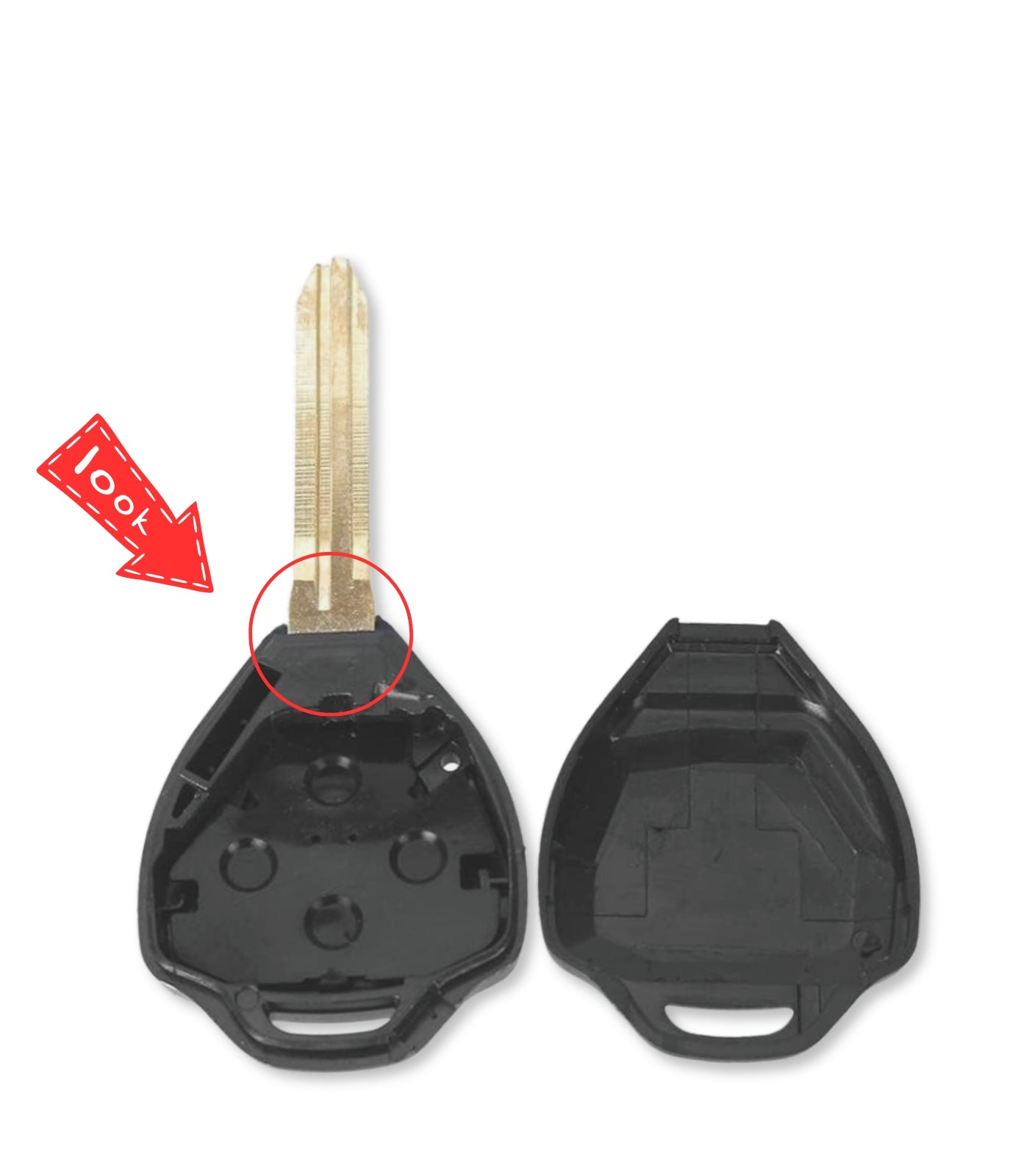Chiave con Guscio 2 tasti e Lama Toy43 per Telecomando Compatibile con Toyota Auris IQ Yaris Prado Rav4 Corolla