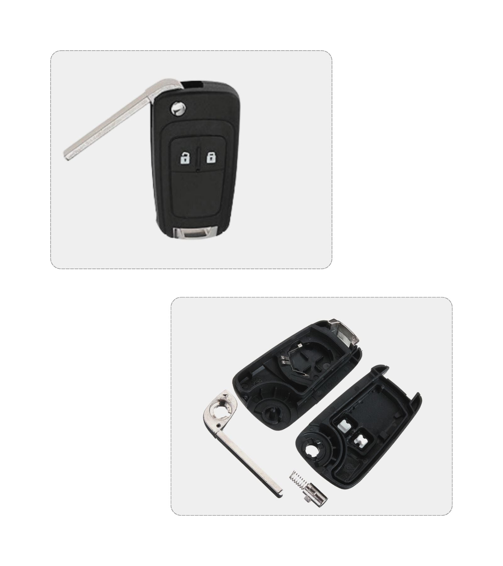 Scocca Guscio e Chiave Telecomando 2 Tasti Compatibile con Opel Astra J Vectra Insignia Vauxhall