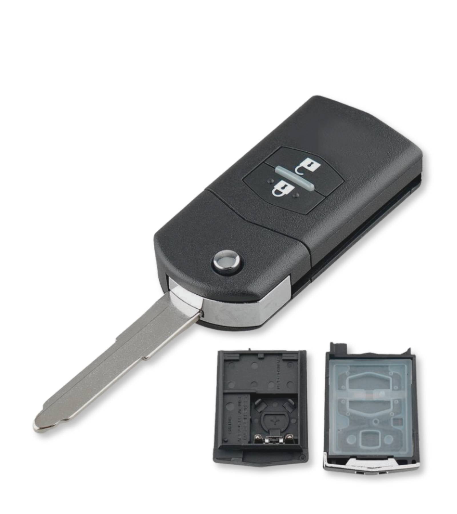 Chiave Guscio Scocca e Lama Telecomando 2 Tasti Compatibile con Mazda 2 3 5 6 Bt50 Cx-5 Cx-7 Cx-9 Rx8