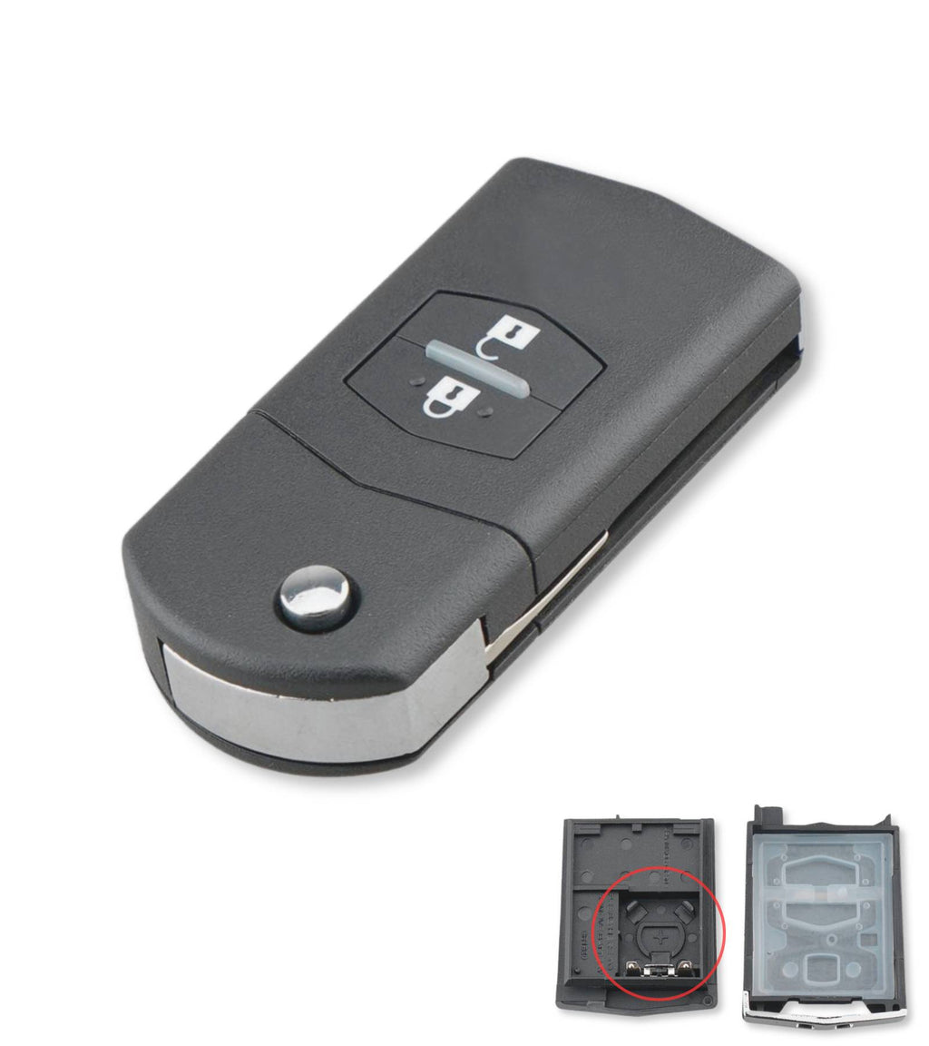 Chiave Guscio Scocca e Lama Telecomando 2 Tasti Compatibile con Mazda 2 3 5 6 Bt50 Cx-5 Cx-7 Cx-9 Rx8