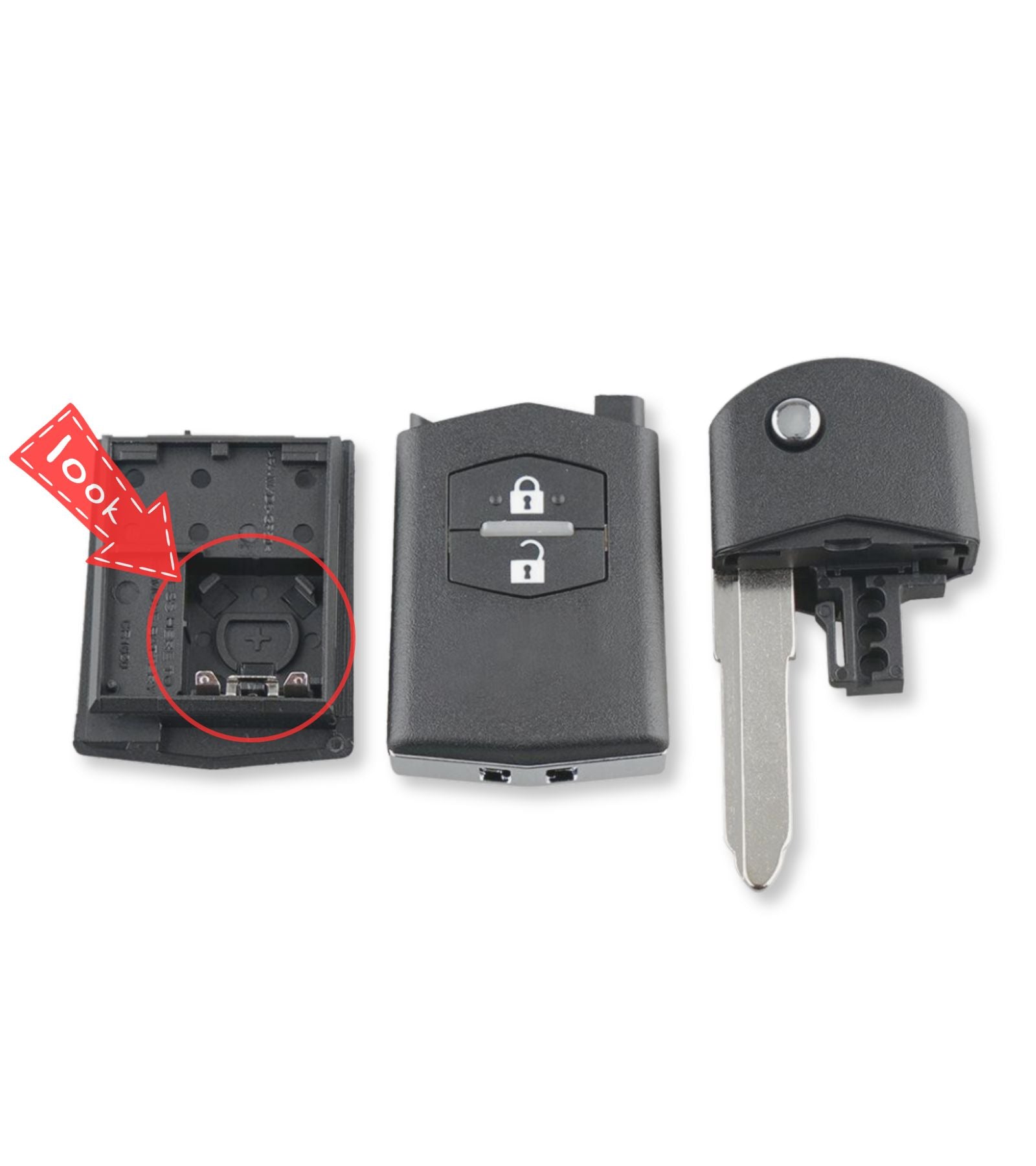 Chiave Guscio Scocca e Lama Telecomando 2 Tasti Compatibile con Mazda 2 3 5 6 Bt50 Cx-5 Cx-7 Cx-9 Rx8
