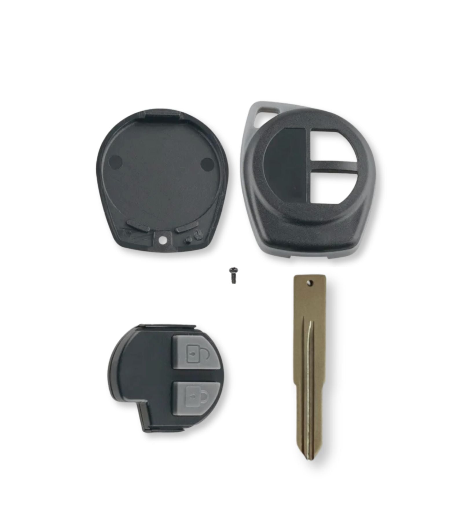 Guscio Scocca Cover Chiave Telecomando 2 Pulsanti Compatibile per Suzuki Swift Jimny Gran Vitara Ignis Opel Agila Fiat Sedici Lama Intercambiabile