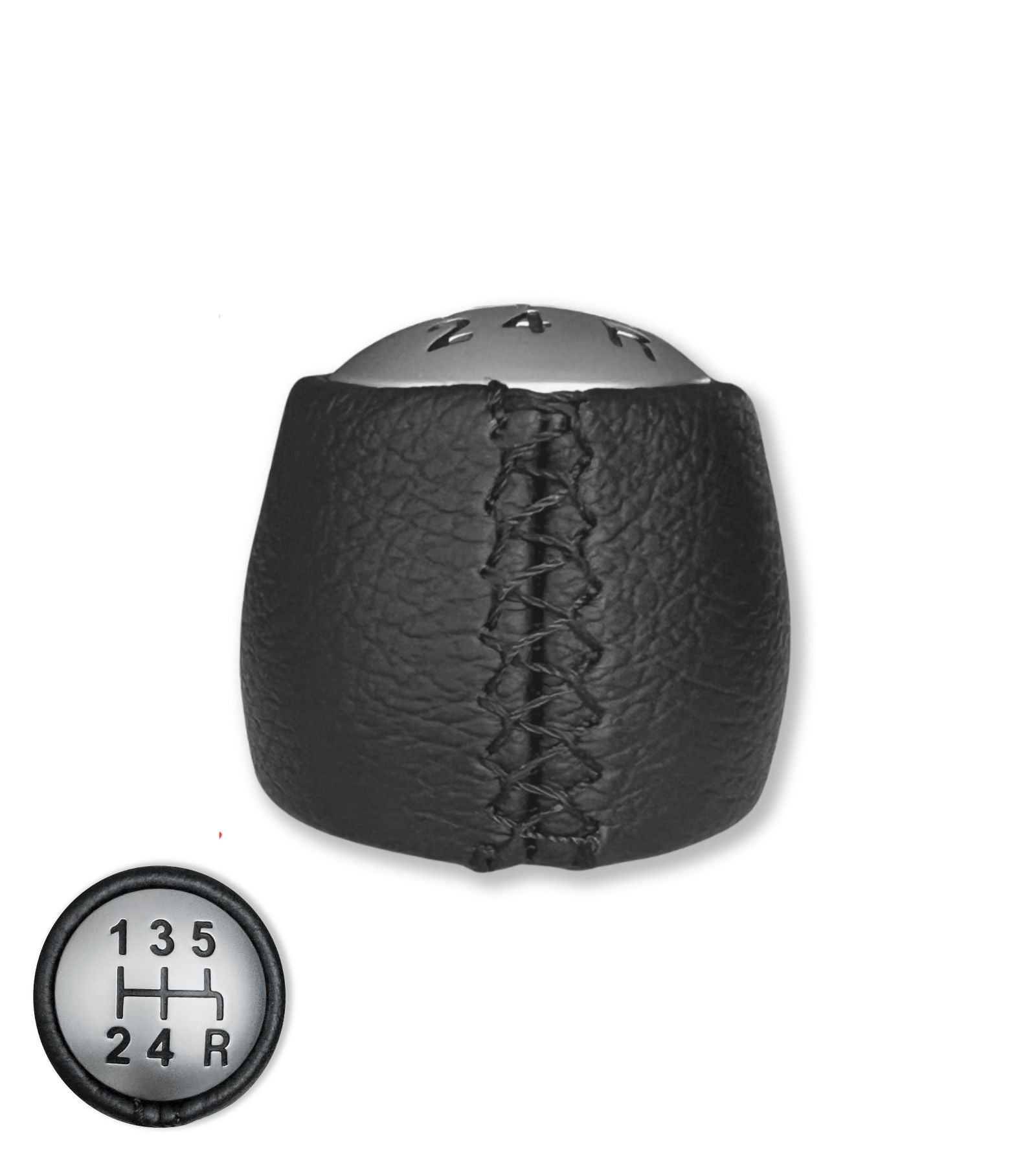 5 Speed ​​Gear Knob for Alfa Romeo 147 1.9 JTD 156 GT with Black Stitching and Eco Leather Grip OEM 735317144