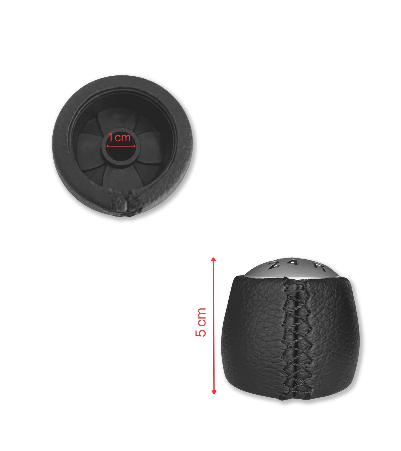 5 Speed ​​Gear Knob for Alfa Romeo 147 1.9 JTD 156 GT with Black Stitching and Eco Leather Grip OEM 735317144