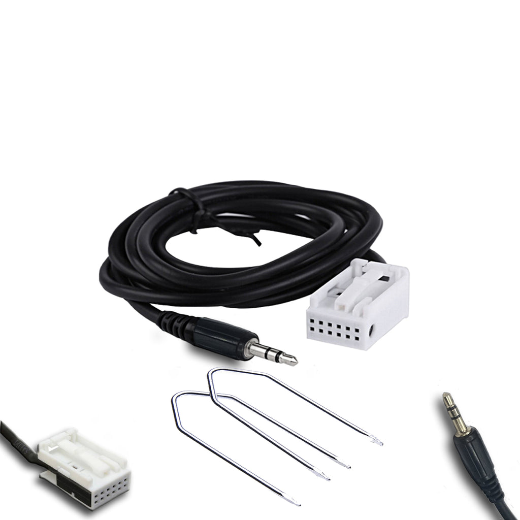 AUX AUDIO IN CABLE FOR CITROEN PEUGEOT JACK MP3 IPHONE + CAR RADIO EXTRACTION KIT