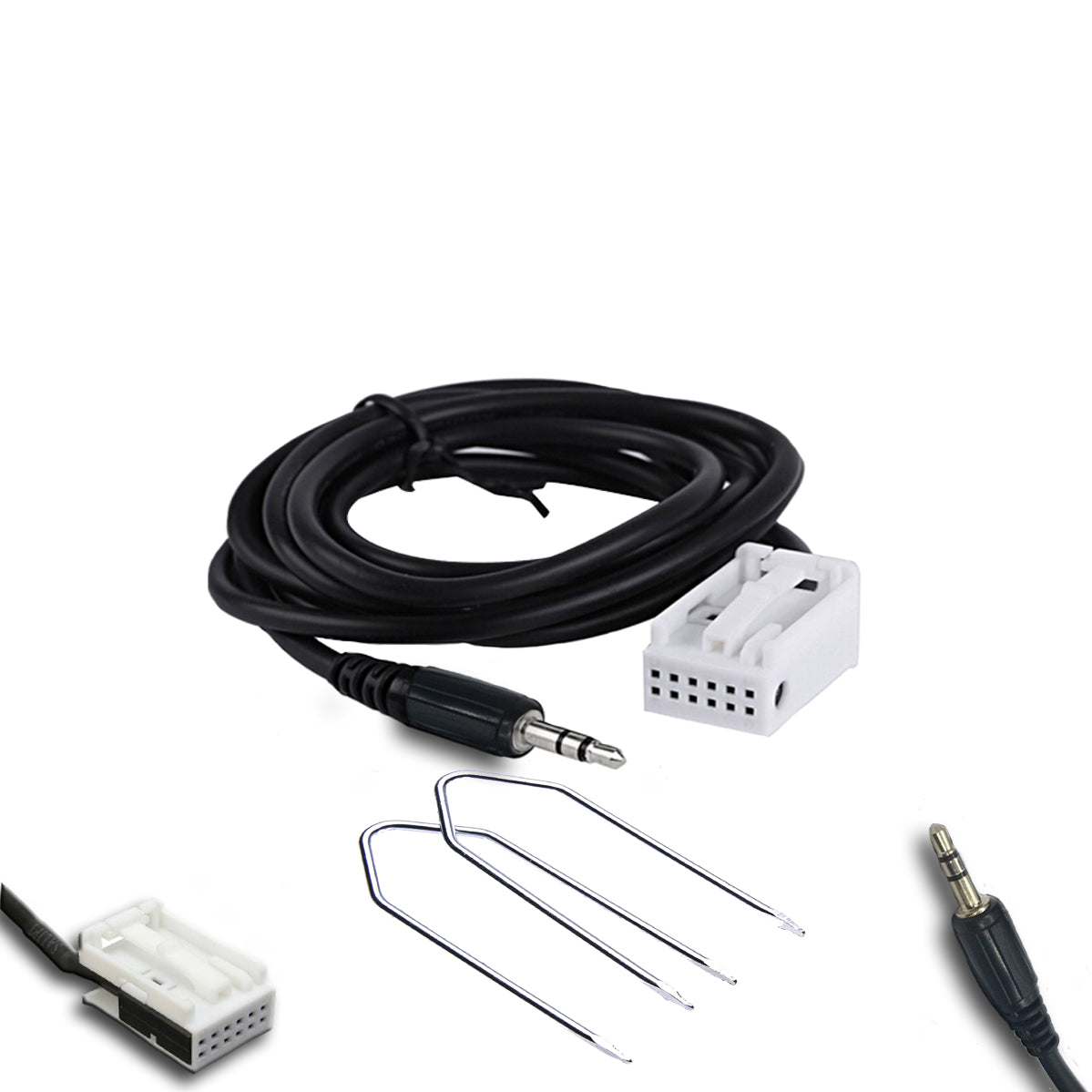 AUX AUDIO IN CABLE FOR CITROEN PEUGEOT JACK MP3 IPHONE + CAR RADIO EXTRACTION KIT