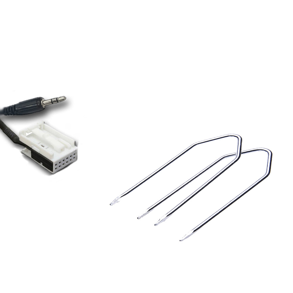AUX AUDIO IN CABLE FOR CITROEN PEUGEOT JACK MP3 IPHONE + CAR RADIO EXTRACTION KIT