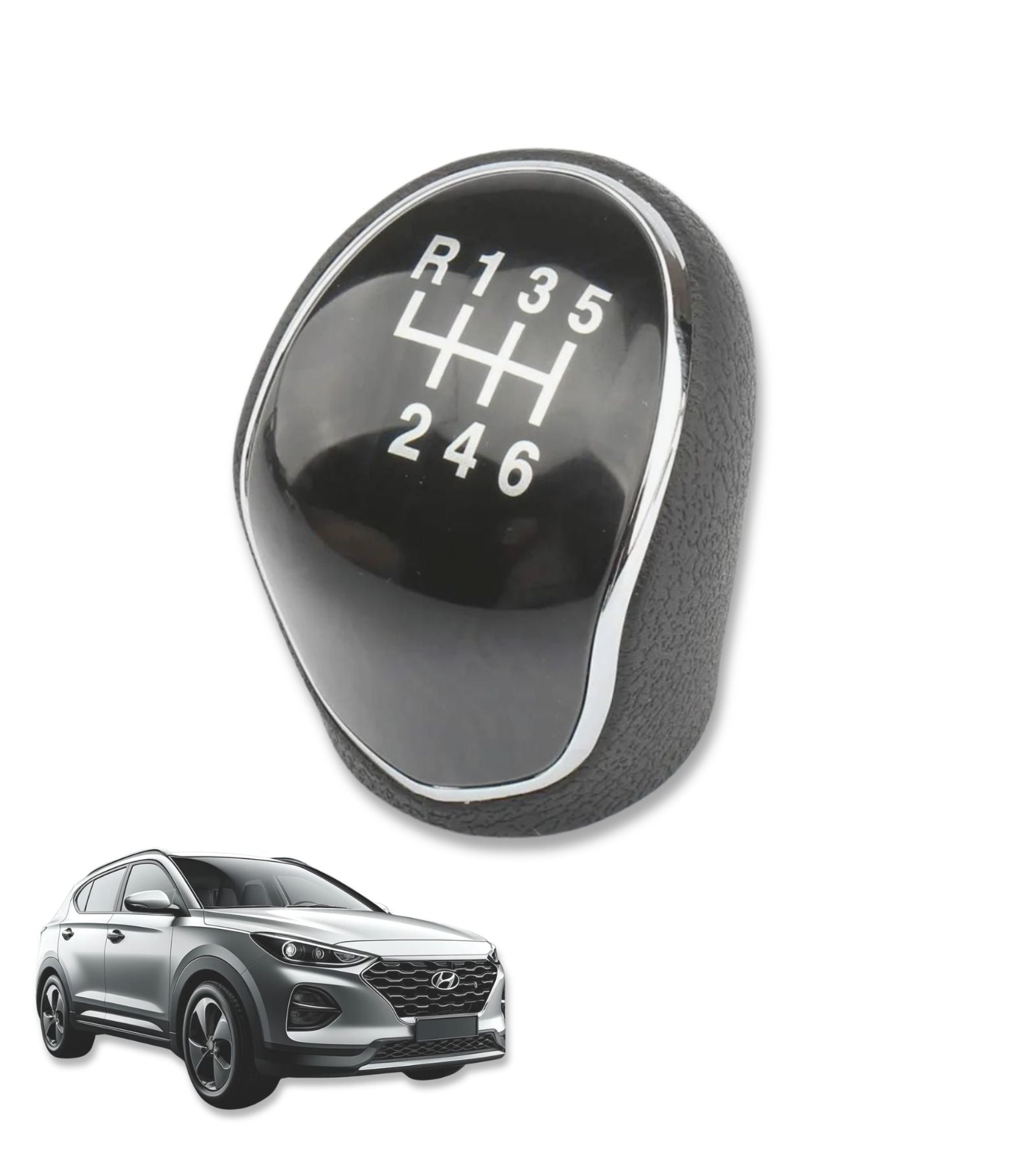 6 Speed ​​Manual Gear Shift Knob Compatible with Hyundai IX35 2012-2016 Black